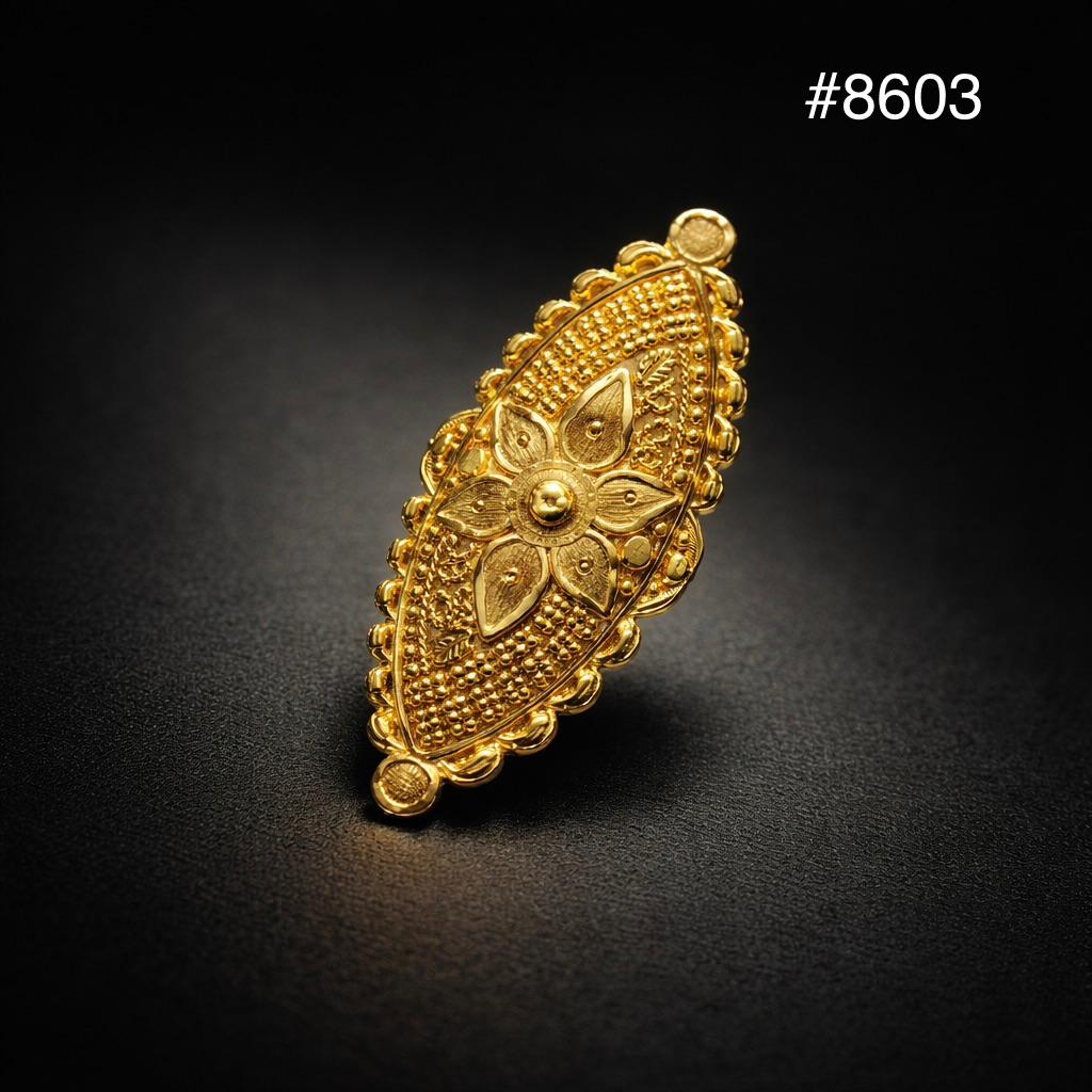 Gold Plated Finger Ring 1.5 Inch Gold Plated Jewellery PMJ Model No : 8603