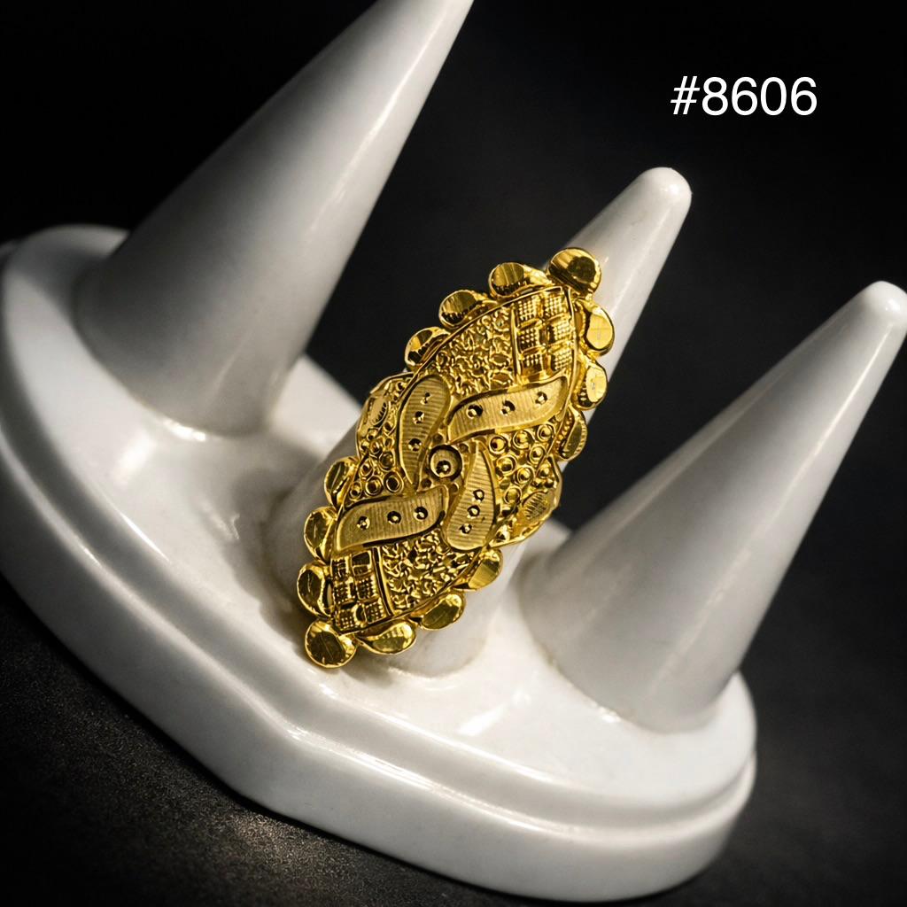 Gold Plated Finger Ring 1.5 Inch Gold Plated Jewellery PMJ Model No : 8606