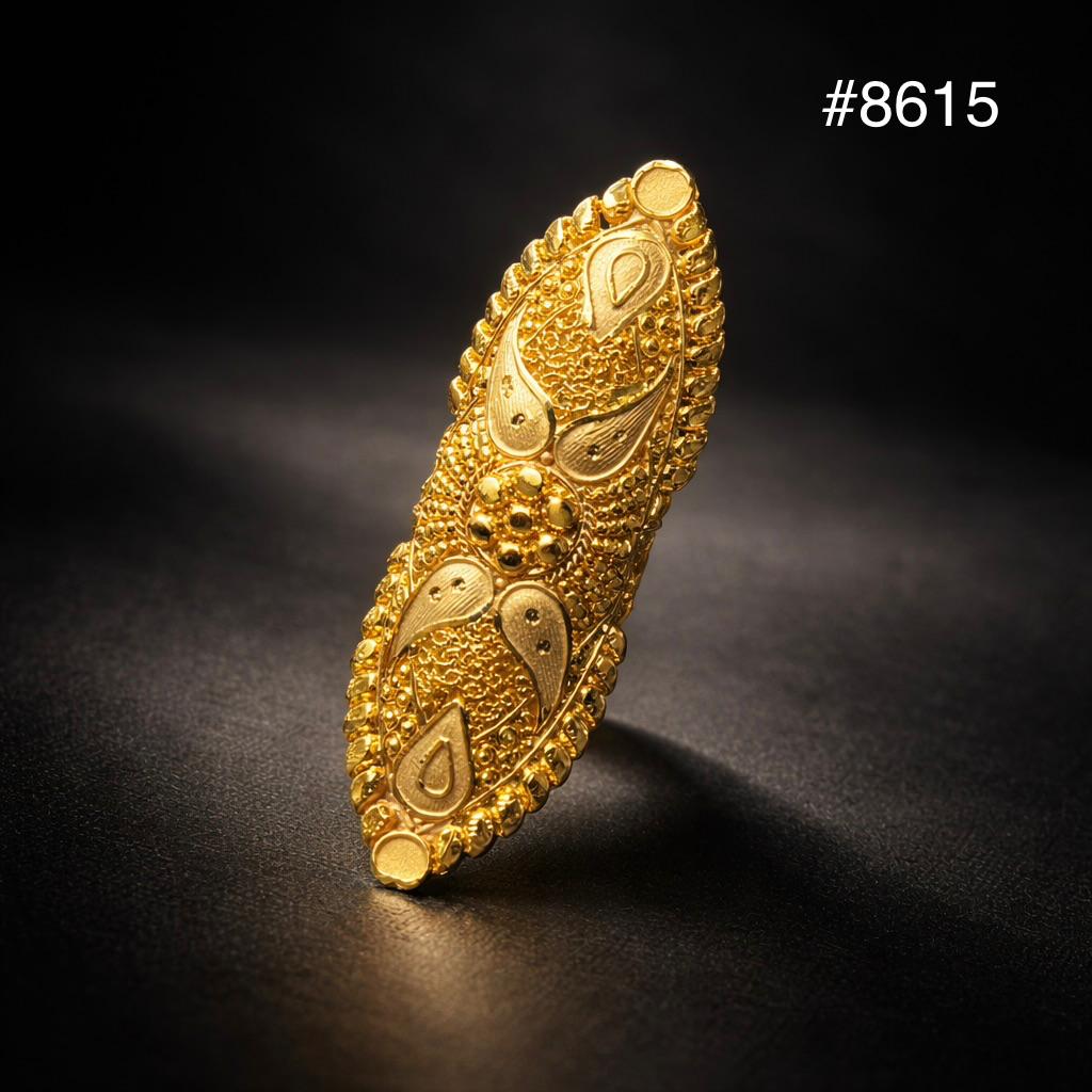 Gold Plated Finger Ring 2.5 Inch Gold Plated Jewellery PMJ Model No : 8615