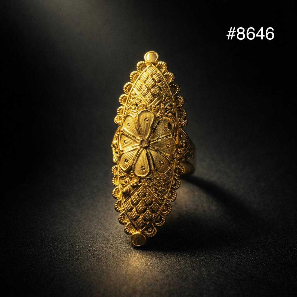Gold Plated Finger Ring 2 Inch 5 Gram Gold Plated Jewellery PMJ Model No : 8646