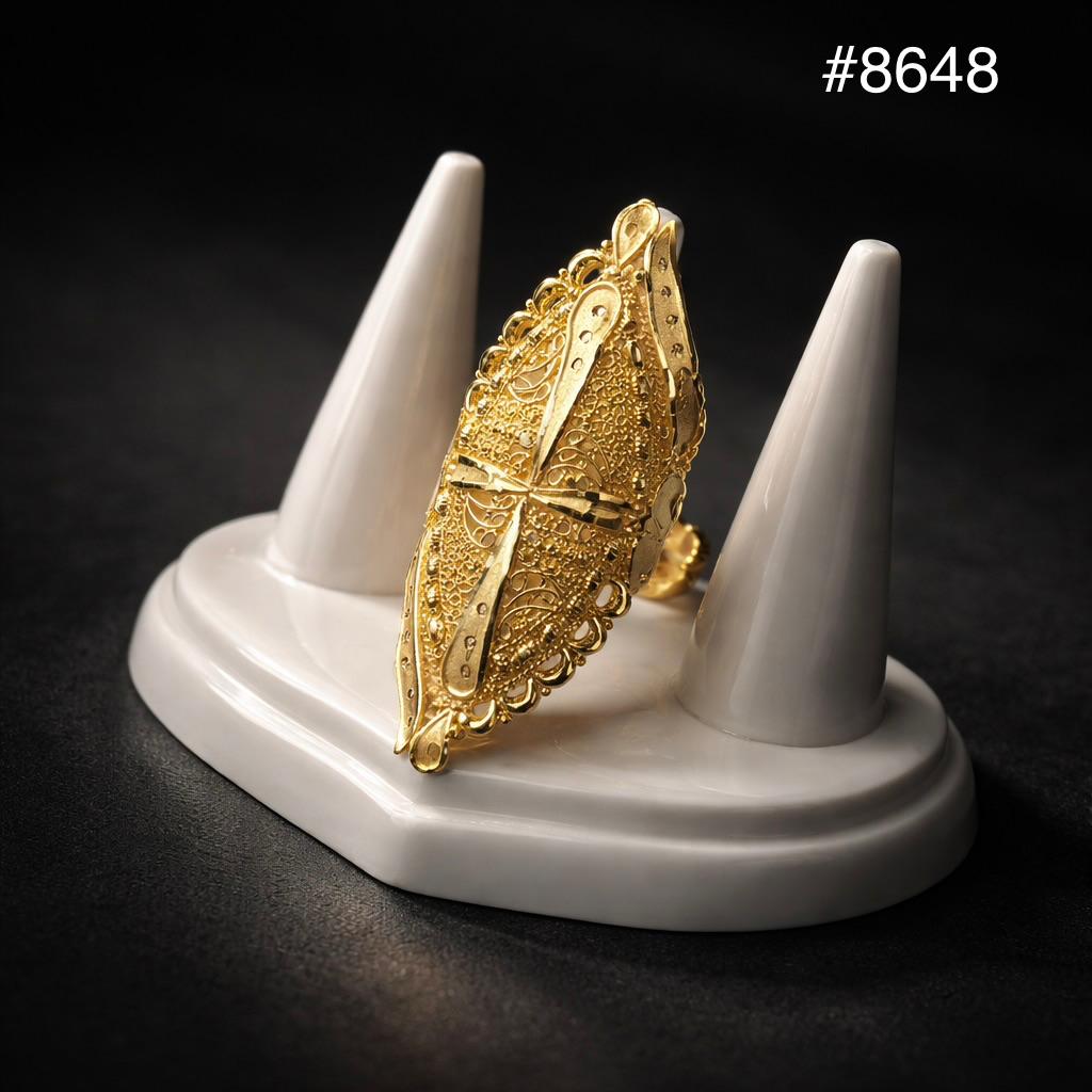 Gold Plated Finger Ring 2 Inch 5 Gram Gold Plated Jewellery PMJ Model No : 8648