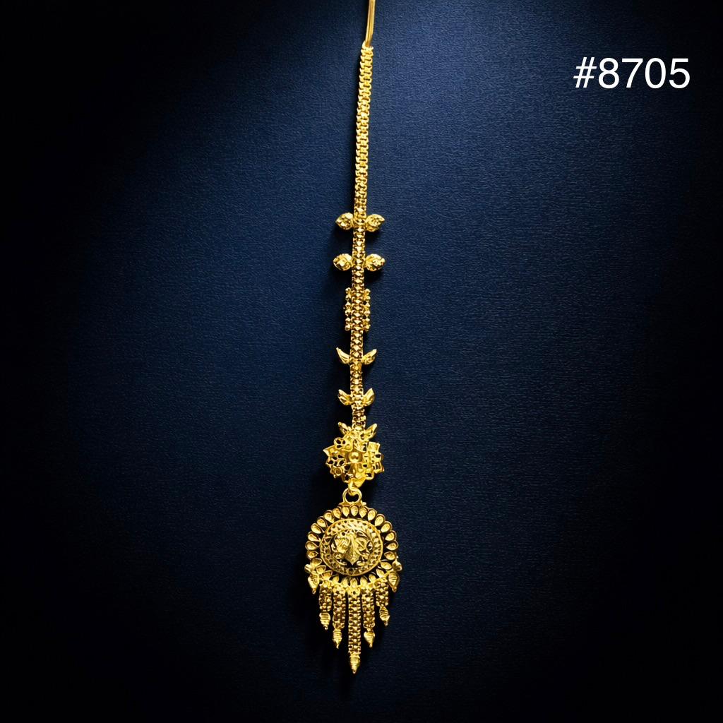 Gold Plated Maang Tika 5 Gram Gold Plated Jewellery PMJ Model No : 8705