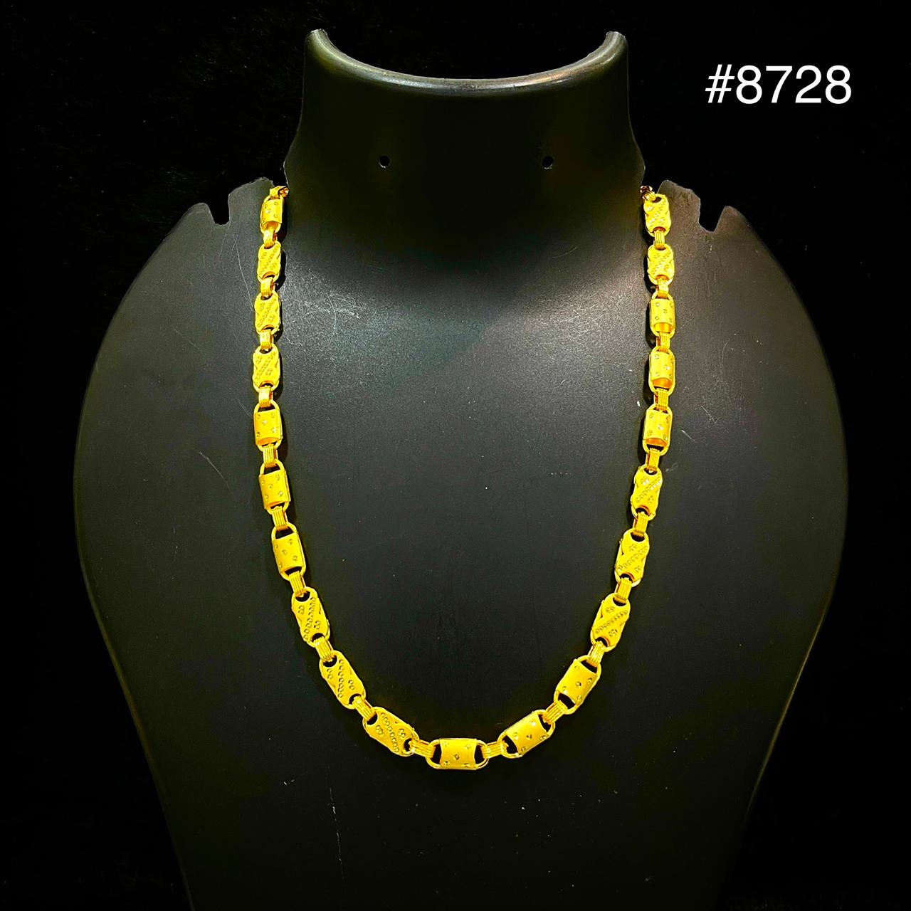 PMJ Premium Rectangular Link Gold Chain Necklace Model No : 8728