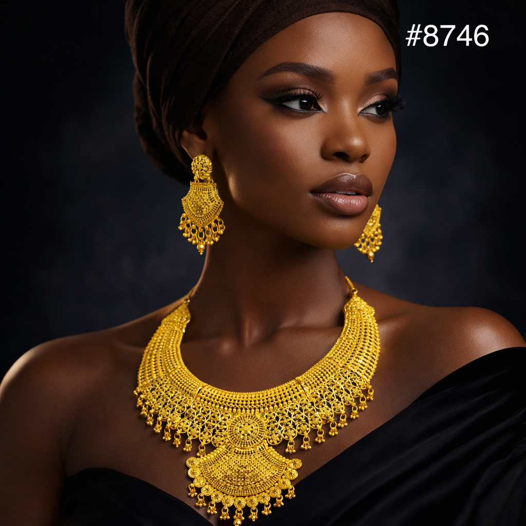Gold Plated LONG NECKLACE 5 Gram Gold Plated Jewellery PMJ Model No : 8746
