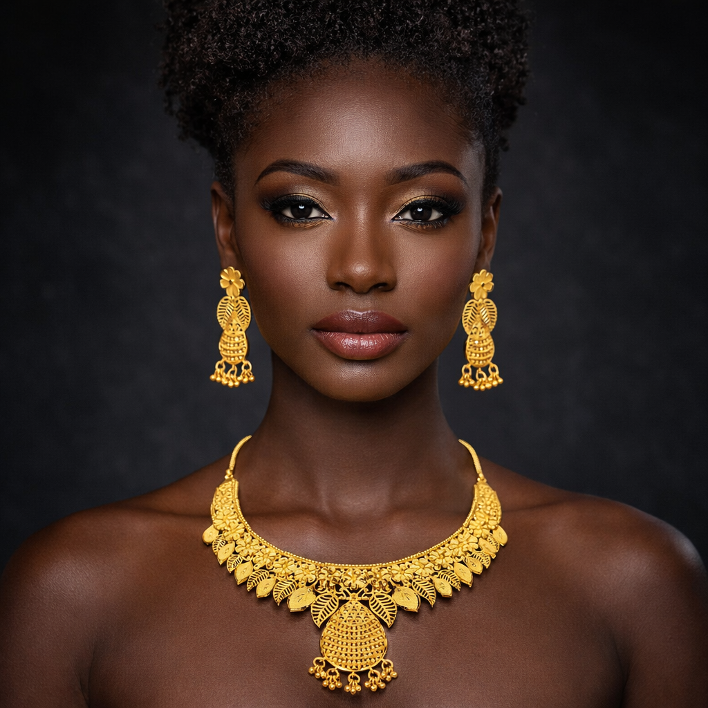 Gold Plated LONG NECKLACE 5 Gram Gold Plated Jewellery PMJ Model No : 8763