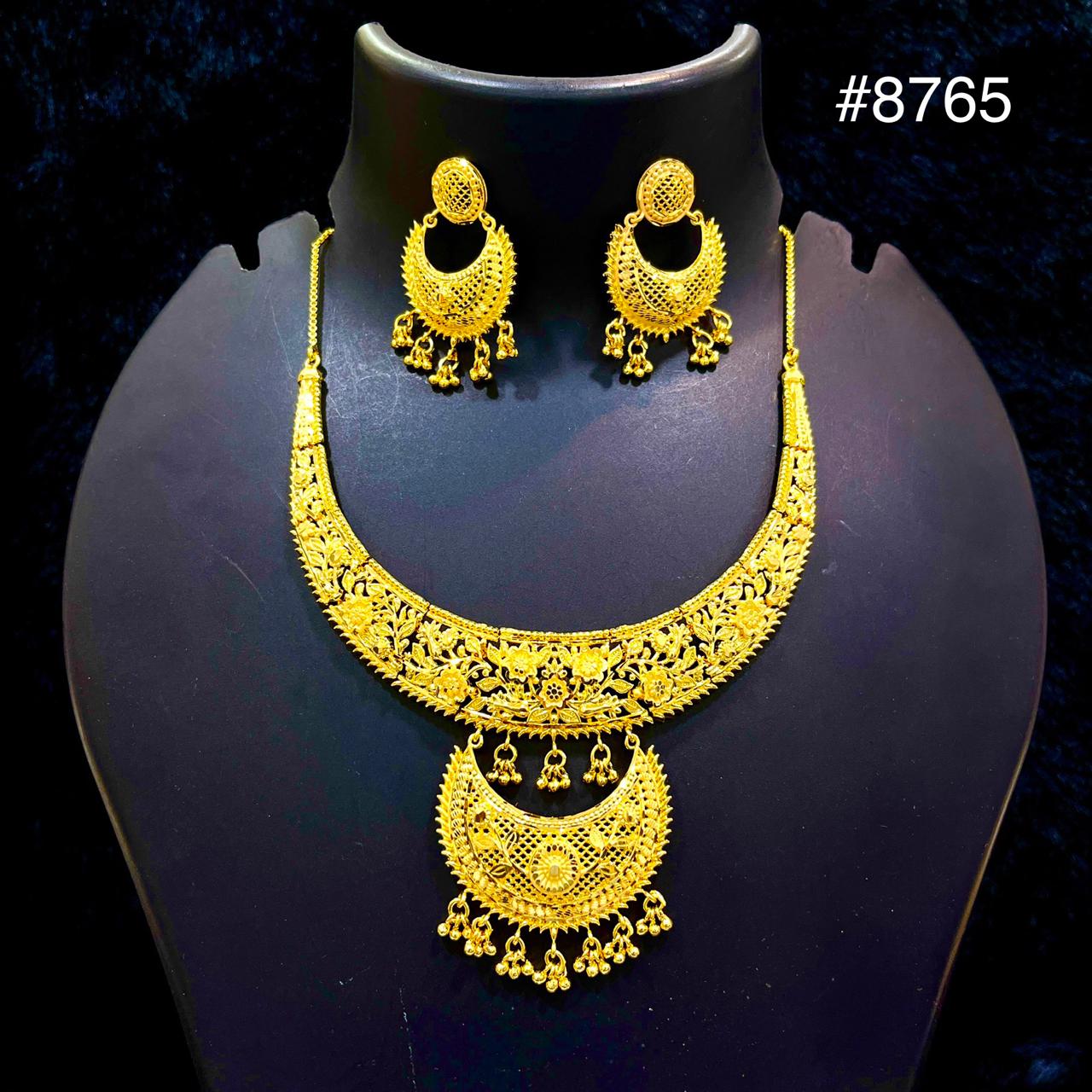Gold Plated LONG NECKLACE 5 Gram Gold Plated Jewellery PMJ Model No : 8765