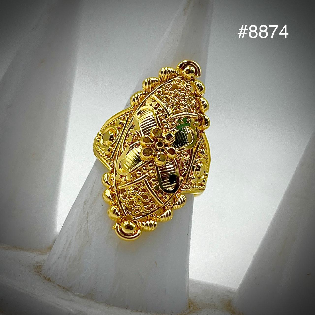 Gold Plated Finger Ring 1 Inch 5 Gram Gold Plated Jewellery PMJ Model No : 8874