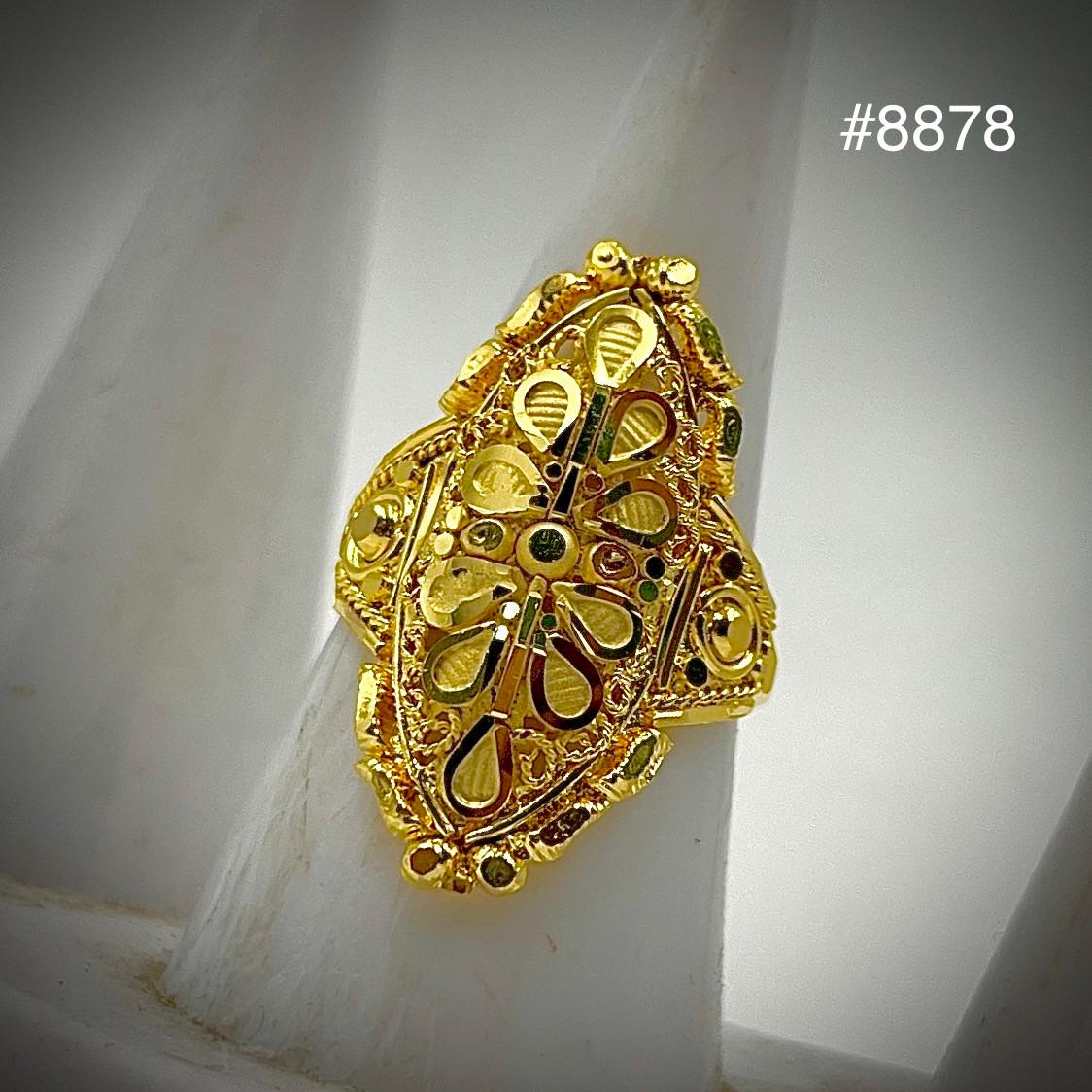 Gold Plated Finger Ring 1 Inch 5 Gram Gold Plated Jewellery PMJ Model No : 8878