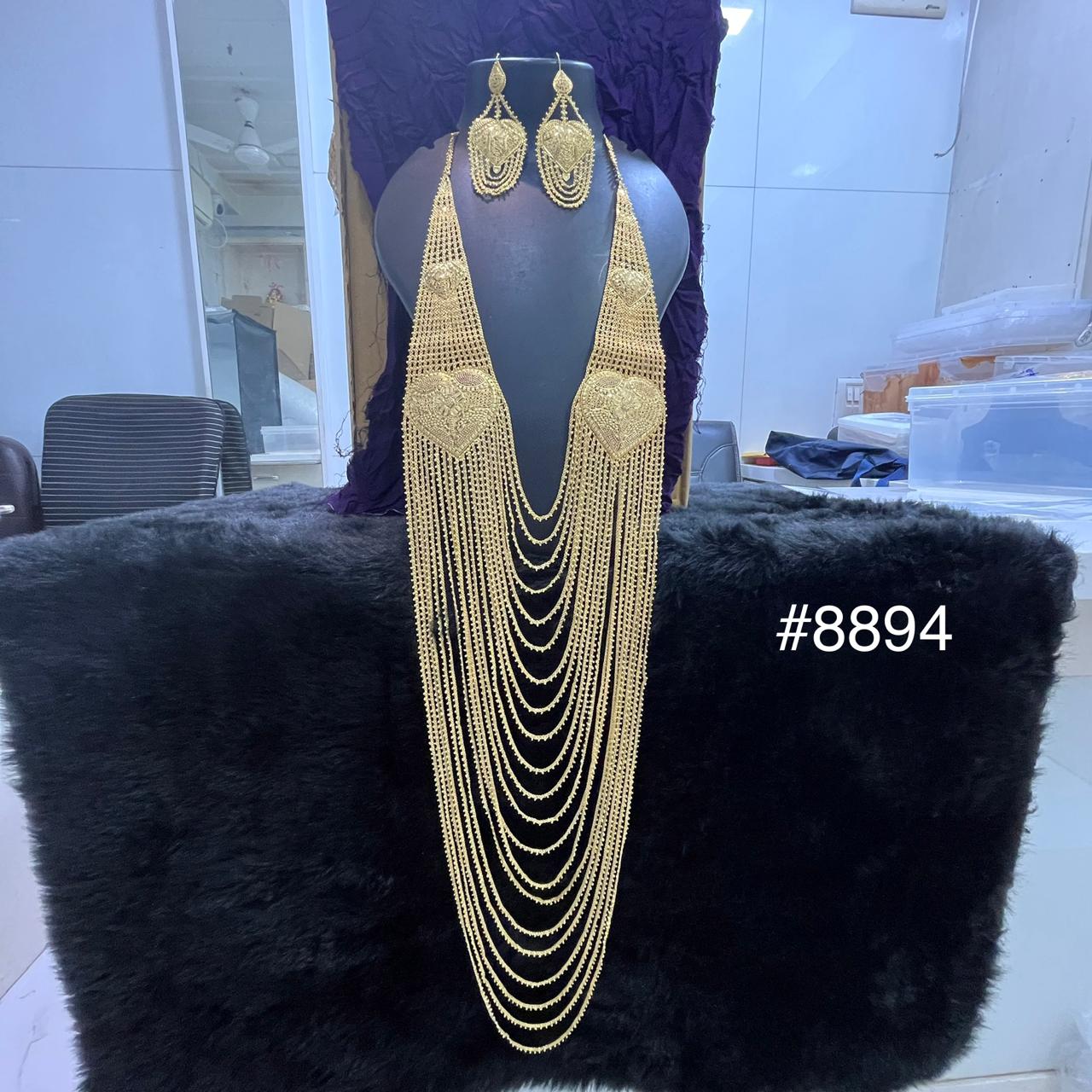 Gold Plated Long NECKLACE 5 Gram Gold Plated Jewellery PMJ Model No : 8894