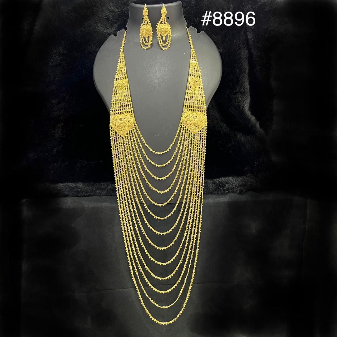 Gold Plated Long NECKLACE 5 Gram Gold Plated Jewellery PMJ Model No : 8896