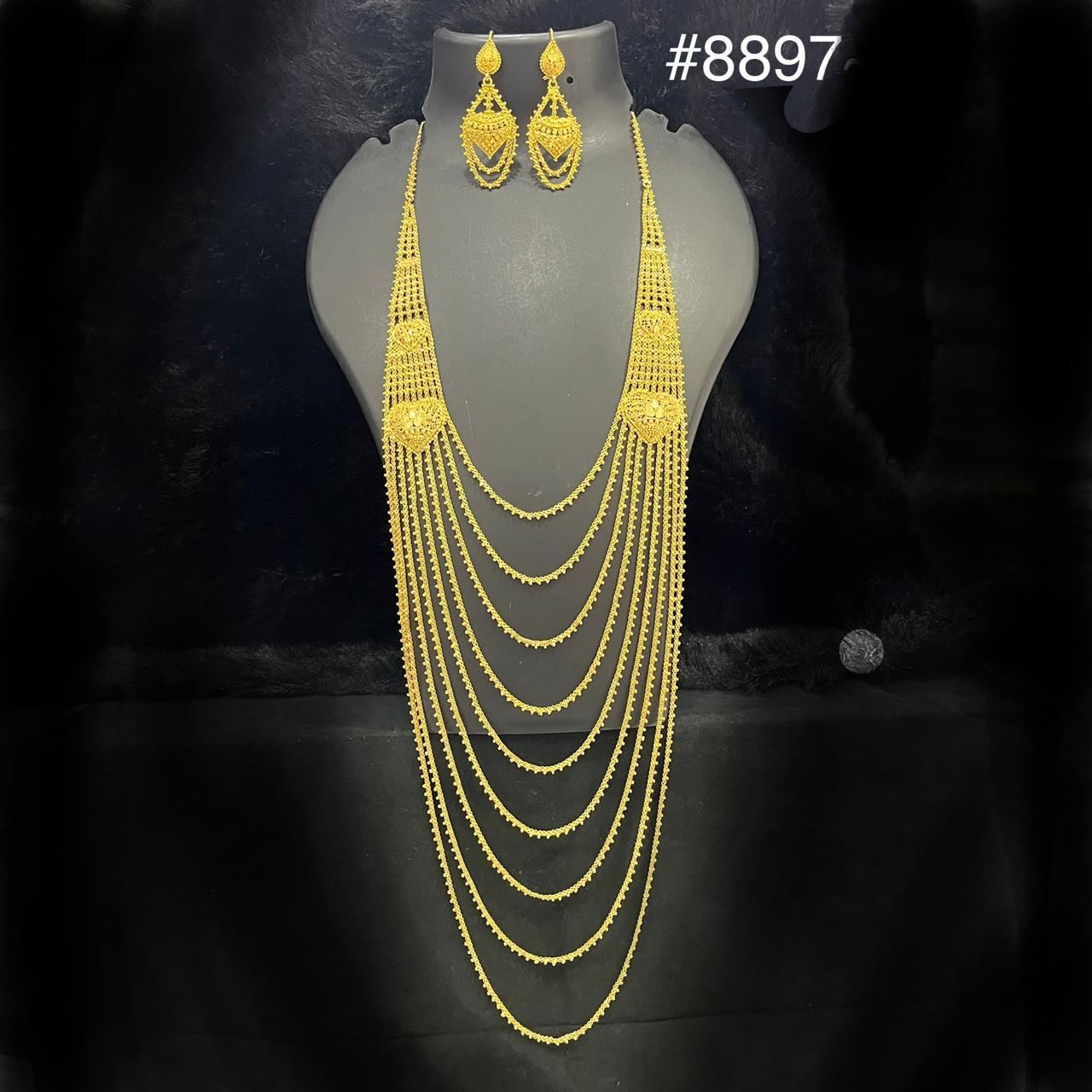Gold Plated Long NECKLACE 5 Gram Gold Plated Jewellery PMJ Model No : 8897