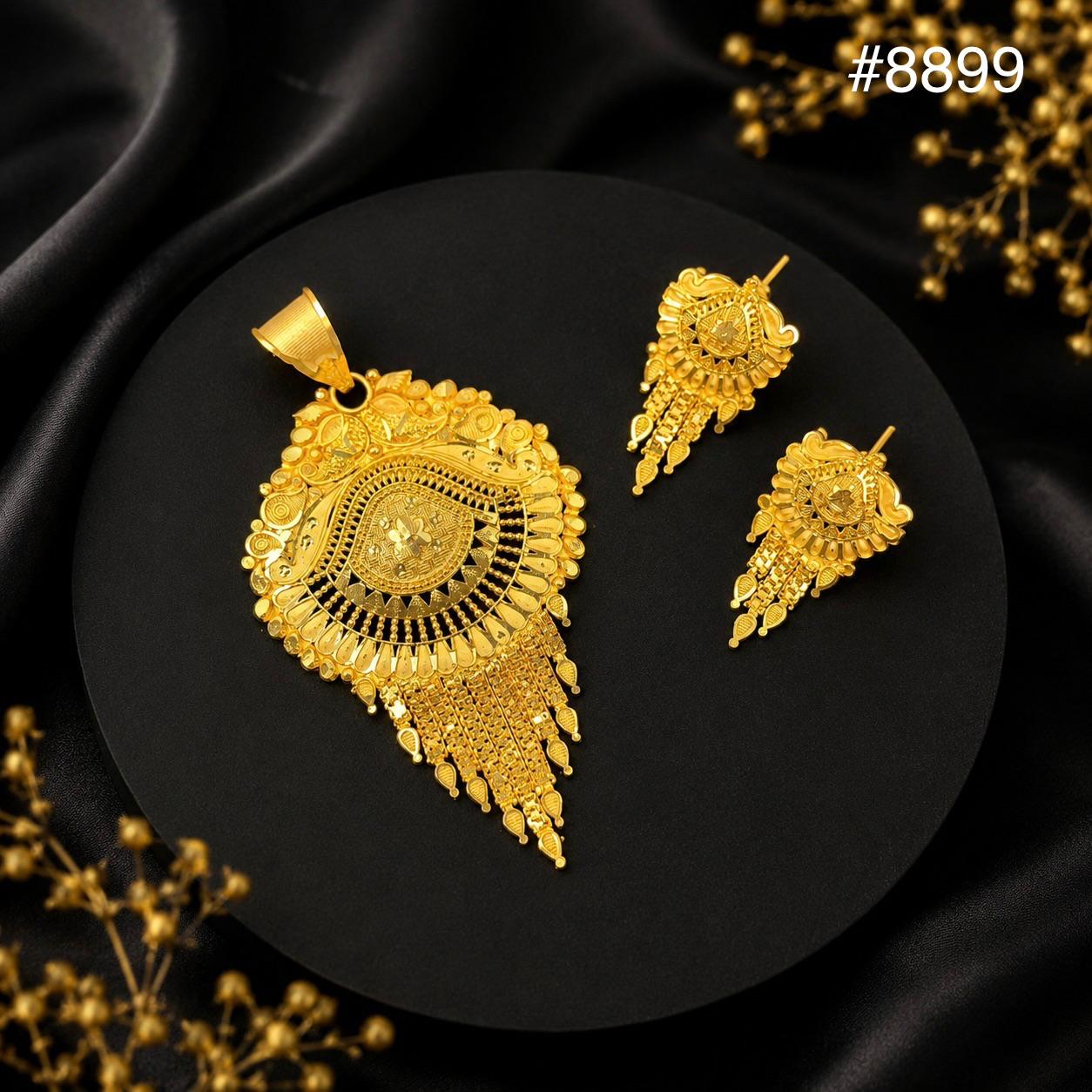Gold Plated Pendant and Earring Set PMJ model no : 8899