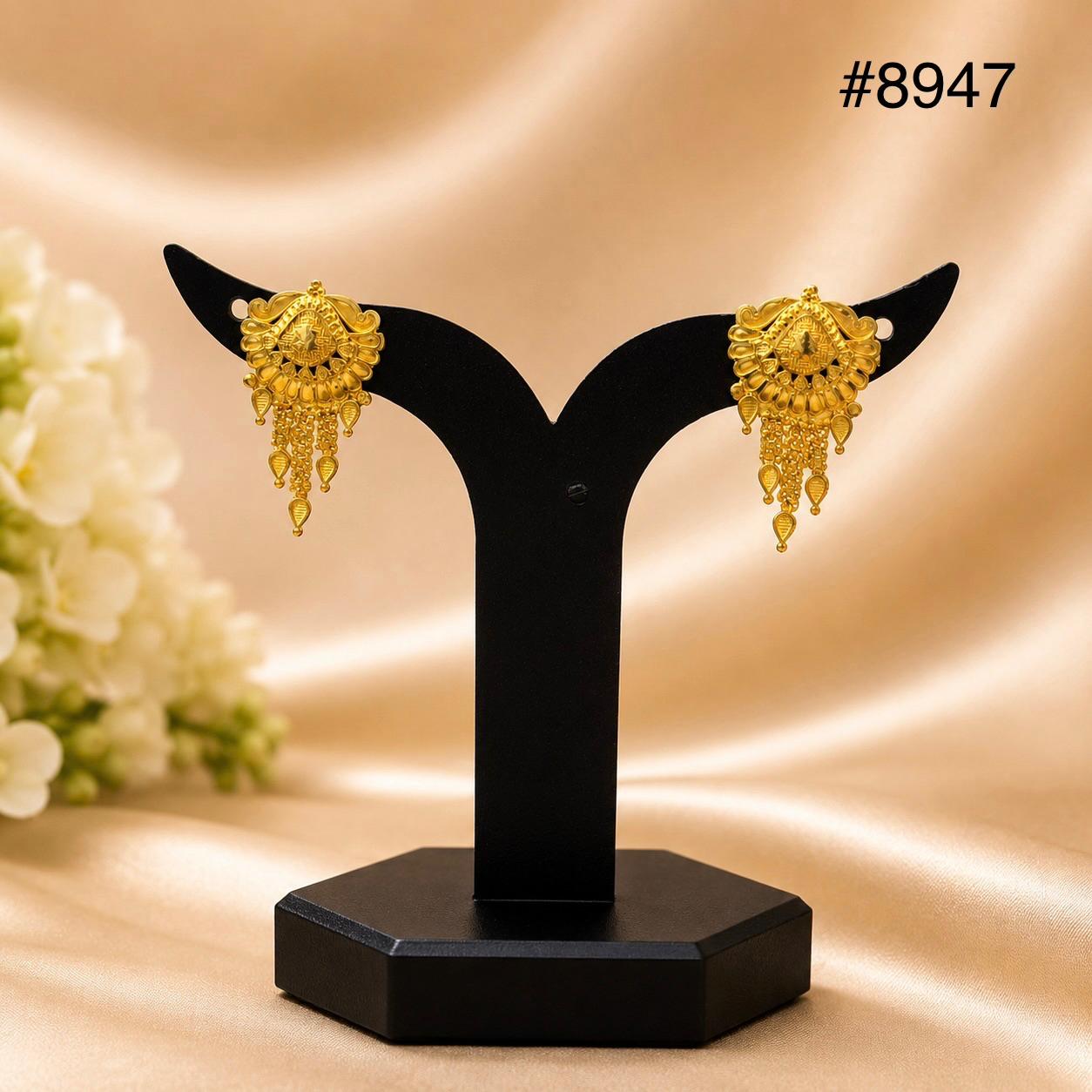 Gold Plated EARRING 1 Gram Gold Plated Jewellery PMJ Model No : 8947