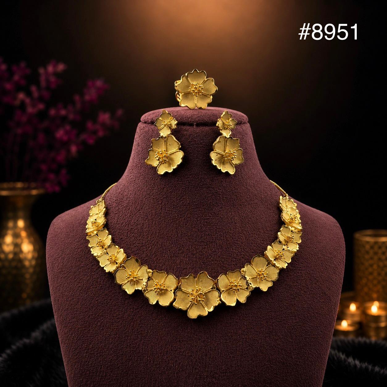 Gold Plated SHORT NECKLACE 5 Gram Gold Plated Jewellery PMJ Model No : 8951