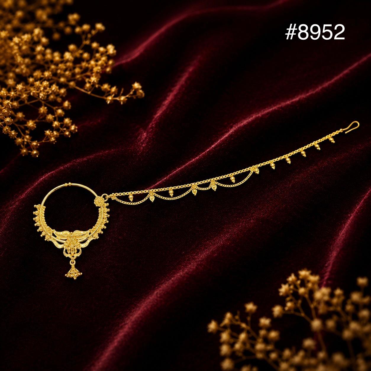 Gold Plated Nose Ring 1 Gram Gold Plated Jewellery PMJ Model No : 8952