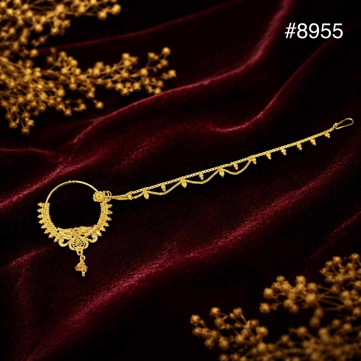 Gold Plated Nose Ring 1 Gram Gold Plated Jewellery PMJ Model No : 8955