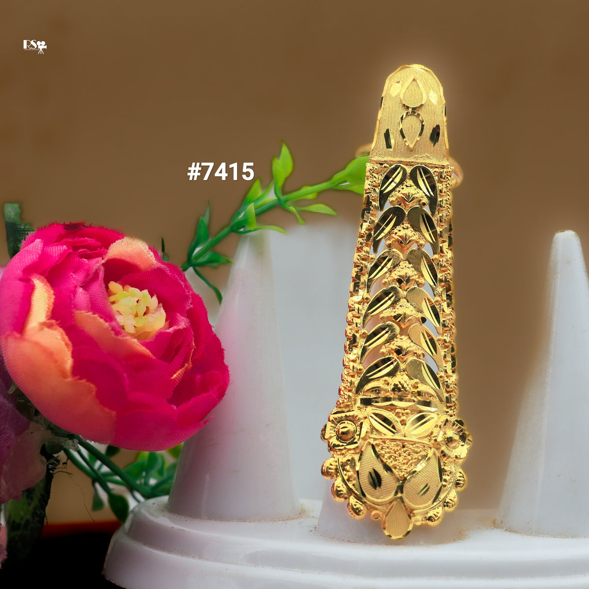 Gold Plated Finger Ring 1 Gram Gold Plated Jewellery PMJ Model No : 7415
