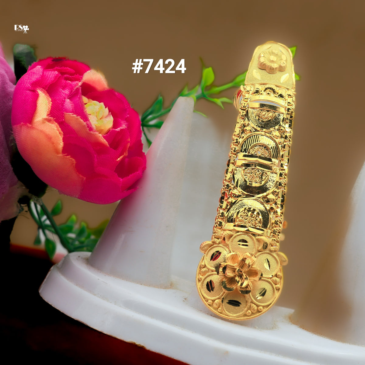 Gold Plated Finger Ring 1 Gram Gold Plated Jewellery PMJ Model No : 7424