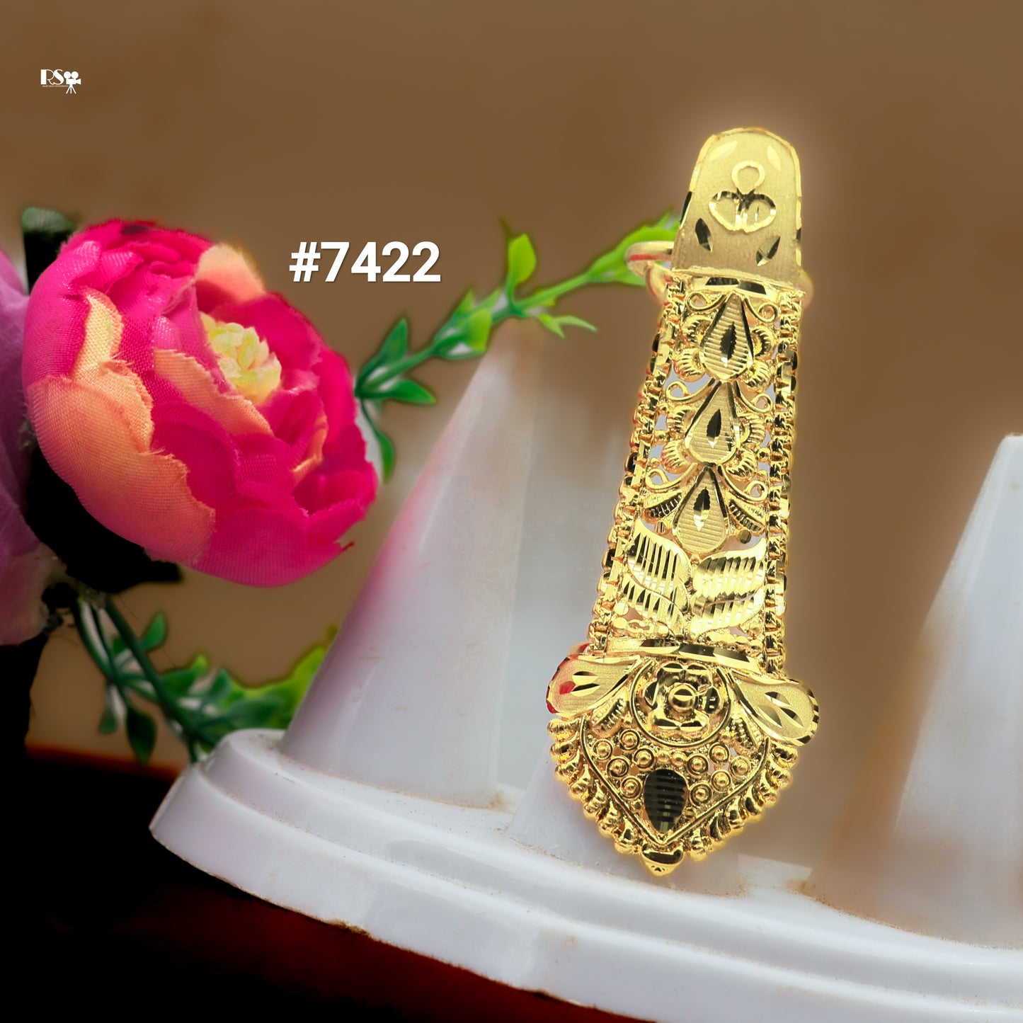 Gold Plated Finger Ring 1 Gram Gold Plated Jewellery PMJ Model No : 7422