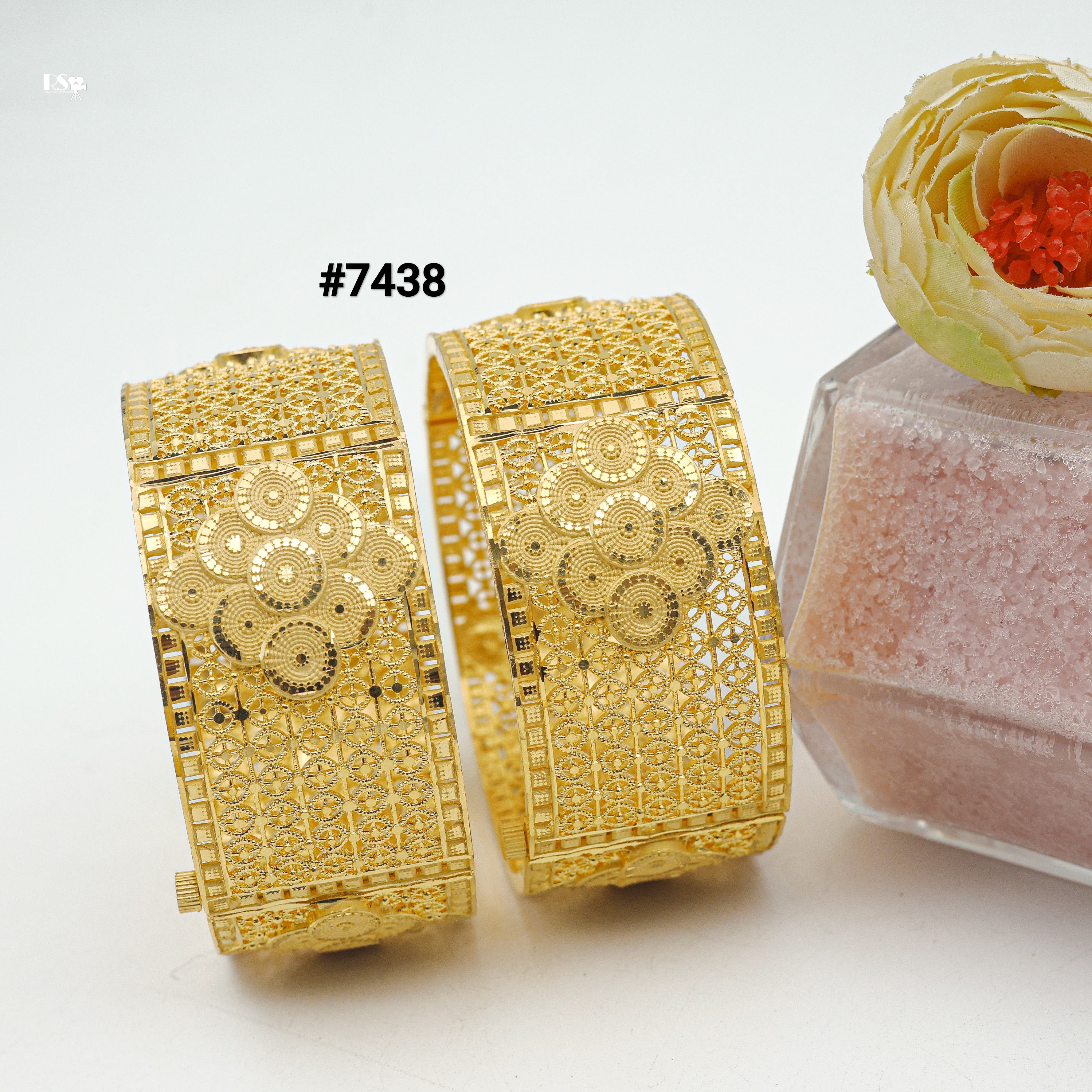Gold Plated BANGLE 1 Gram Gold Plated Jewellery PMJ Model No 7438 gold-plated-bangle-1-gram-gold-plated-jewellery-pmj-model-no-7438
