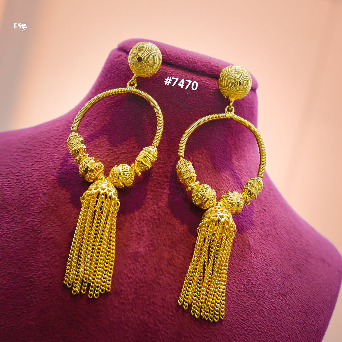 Gold Plated EARRING 1 Gram Gold Plated Jewellery PMJ Model No : 7470