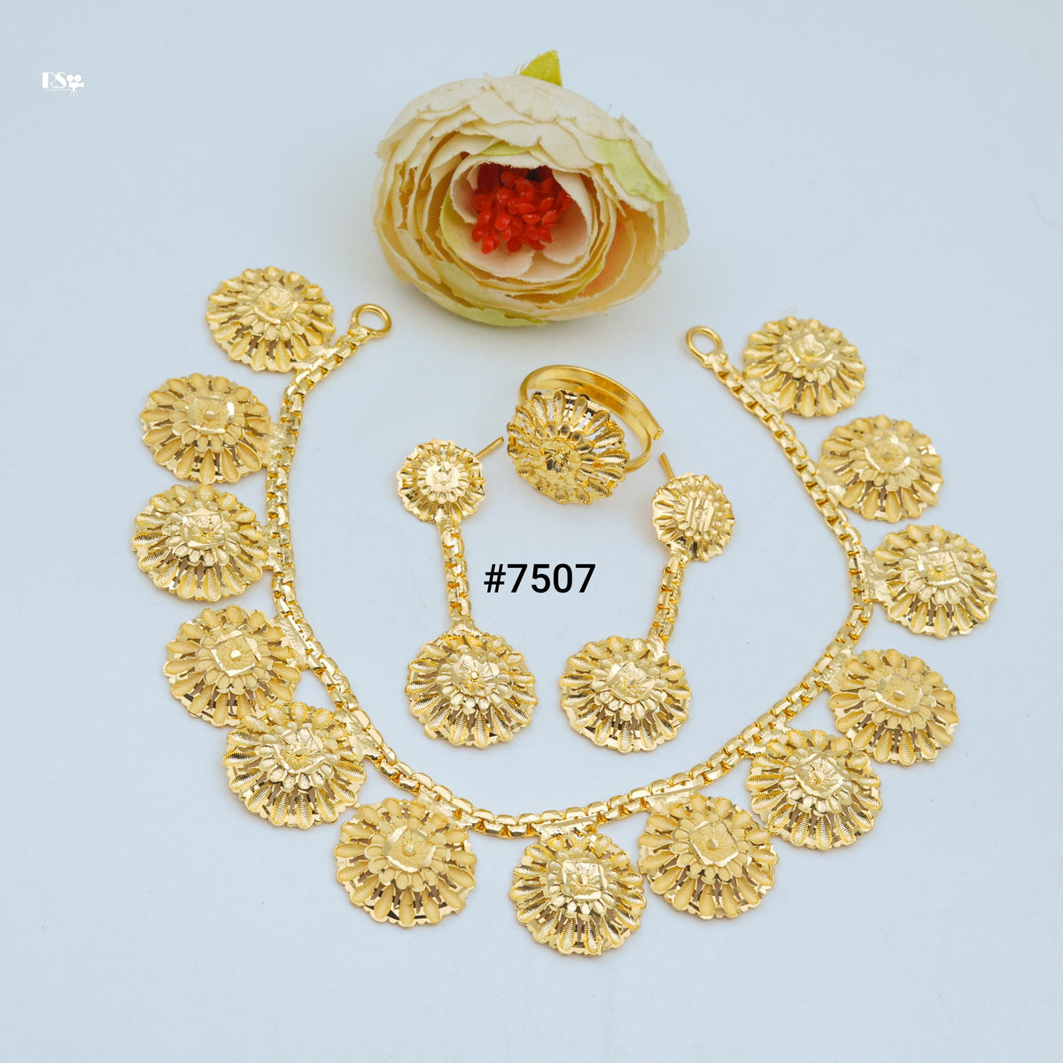 Gold Plated Short Necklace 1 Gram Gold Plated Jewellery PMJ Model No : 7507