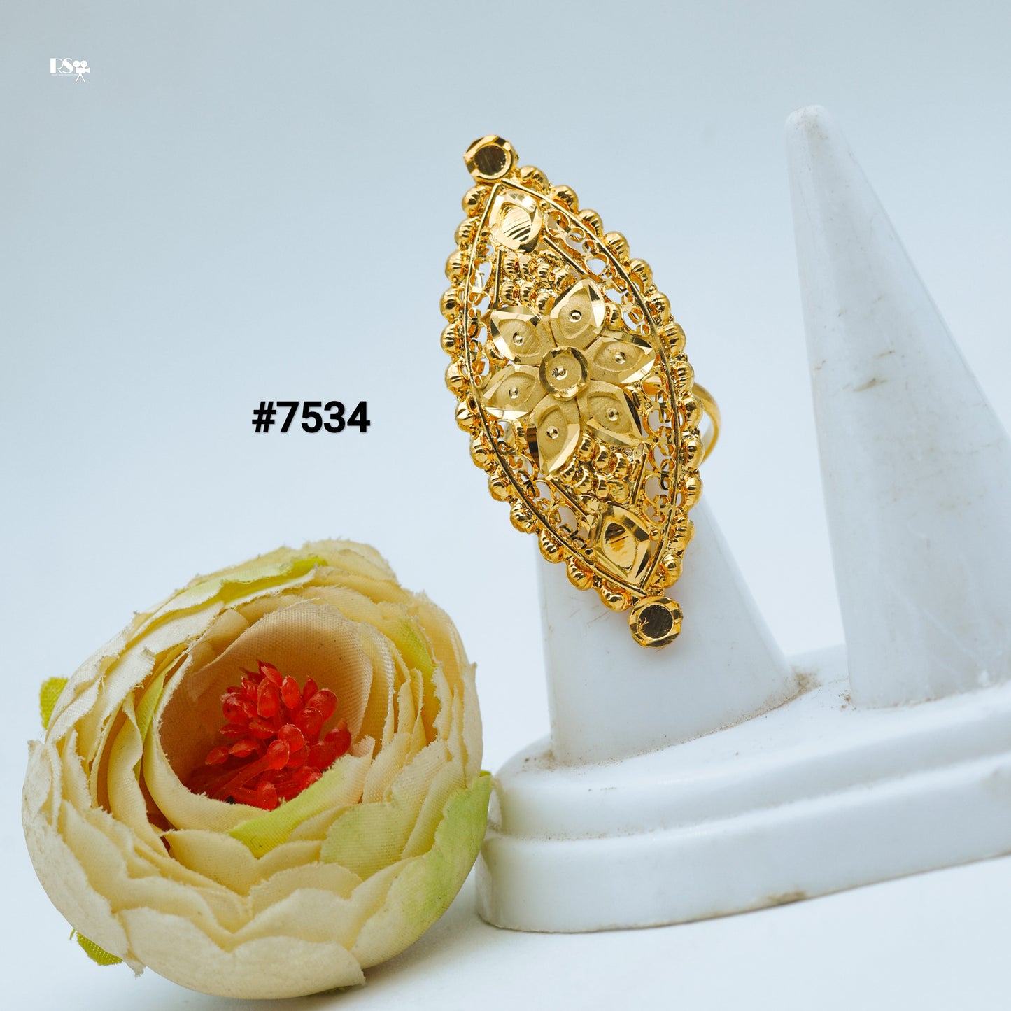 Gold Plated Finger Ring 1 Gram Gold Plated Jewellery PMJ Model No : 7534