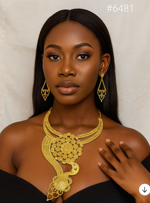 Gold Plated Long Necklaces Set, PMJ Model No: 6481