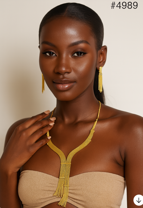 Gold Plated Short Necklace Set, PMJ Model No: 4989