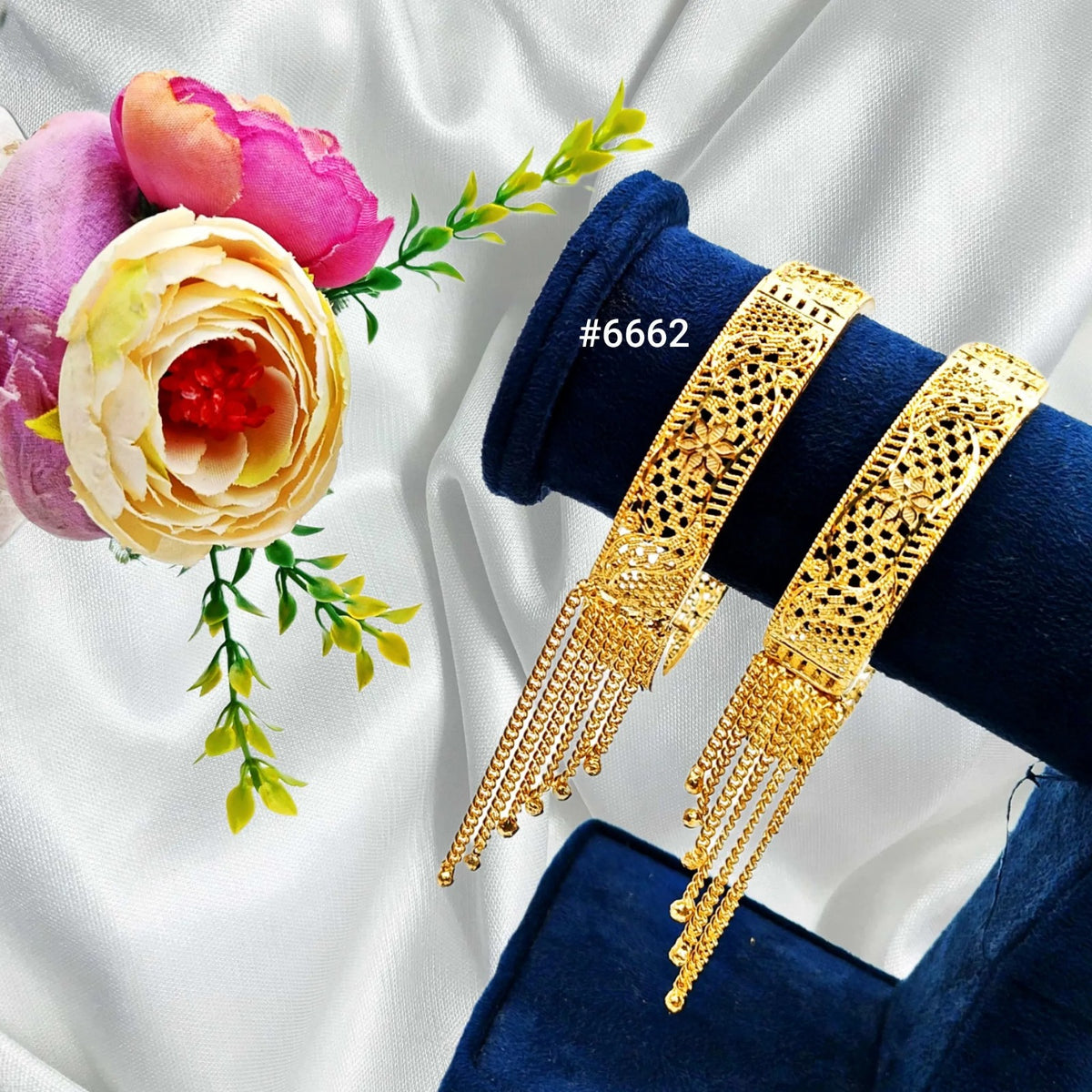 Gold Plated Bridal Wear Bangles, PMJ Model No: 6662