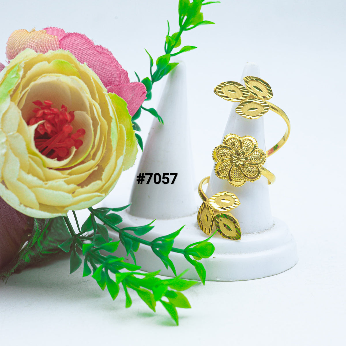 Gold Plated Finger Rings 1 Gram Gold Plated Jewellery PMJ Model No : 7057