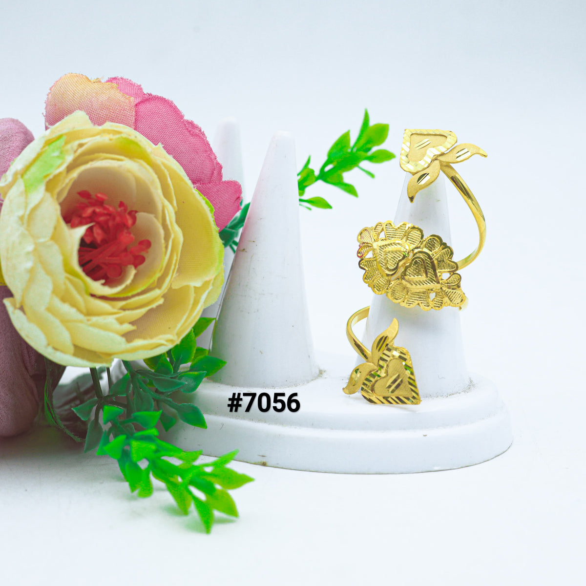 Gold Plated Finger Rings 1 Gram Gold Plated Jewellery PMJ Model No : 7056