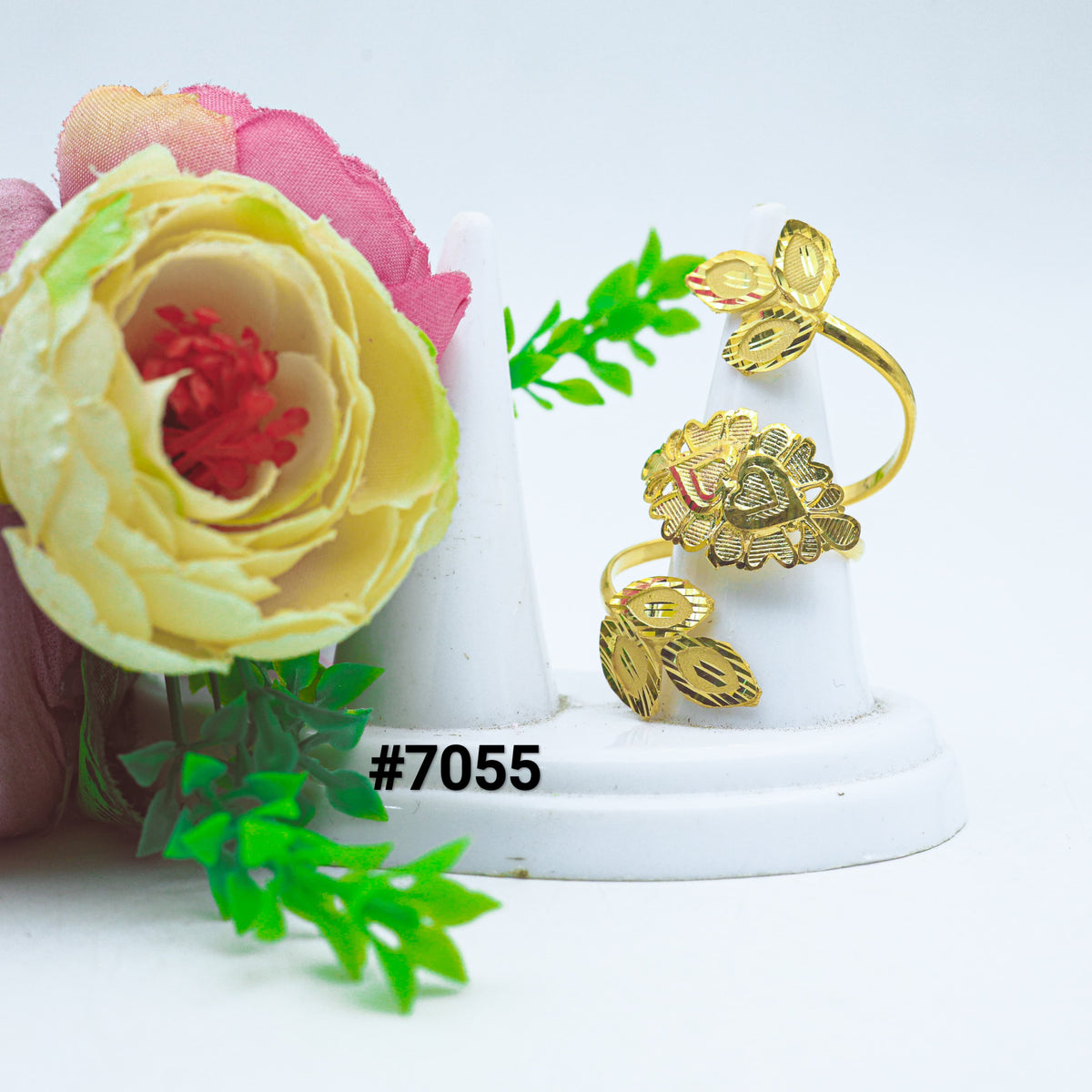 Gold Plated Finger Rings 1 Gram Gold Plated Jewellery PMJ Model No : 7055