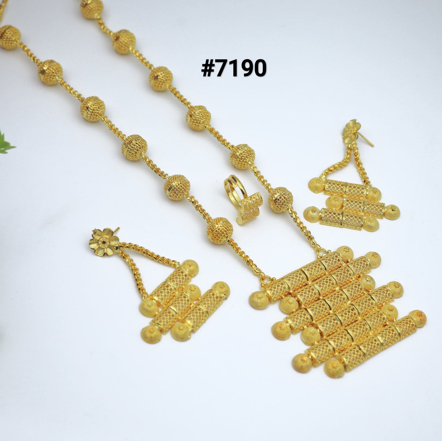 Gold Plated Long Necklace 1 Gram Gold Plated Jewellery PMJ Model No : 7190