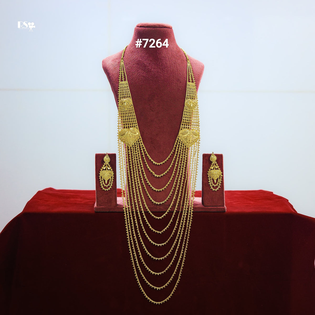one-gram gold plated heart-shaped long necklace