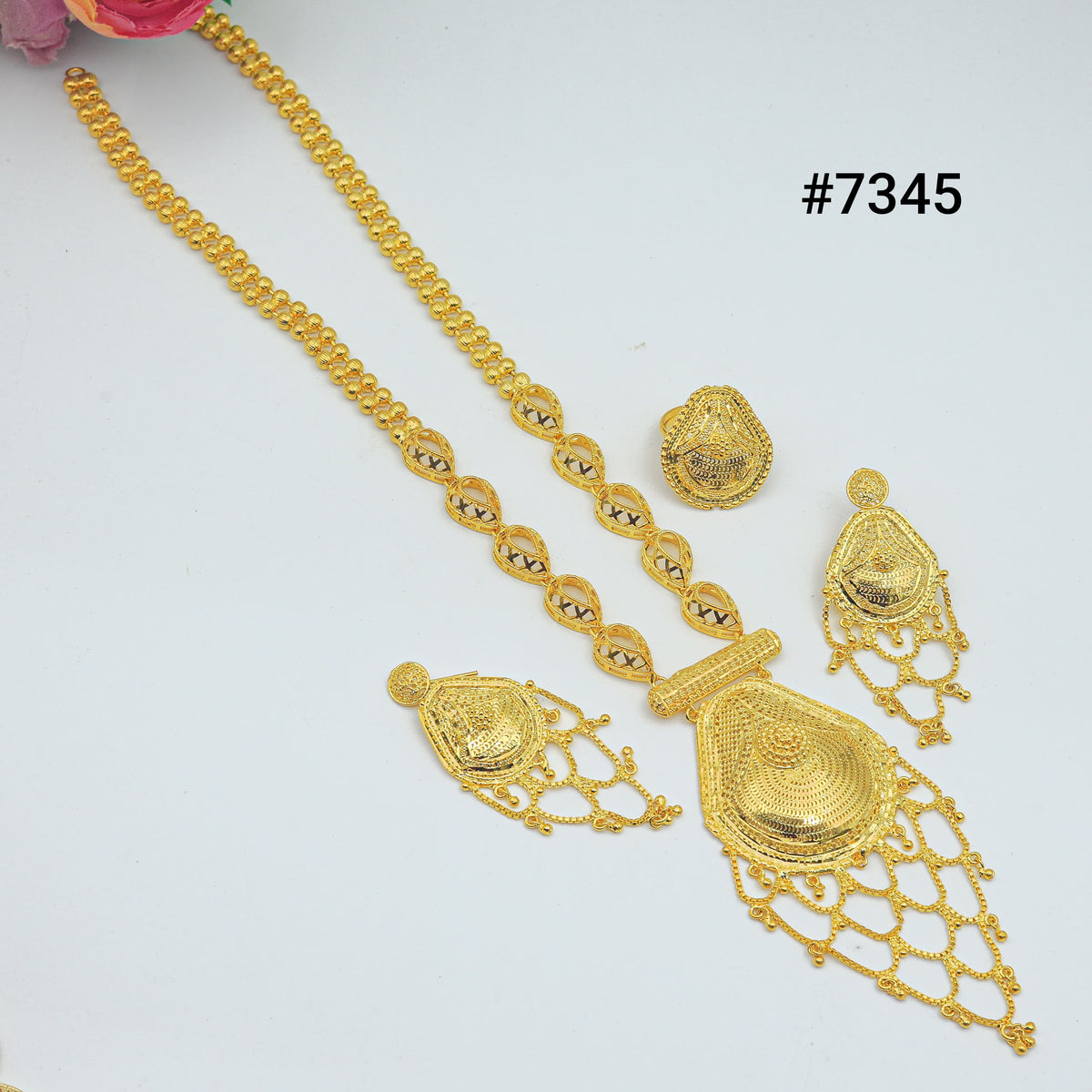 Gold Plated LONG NECKLACE 1 Gram Gold Plated Jewellery PMJ Model No : 7345