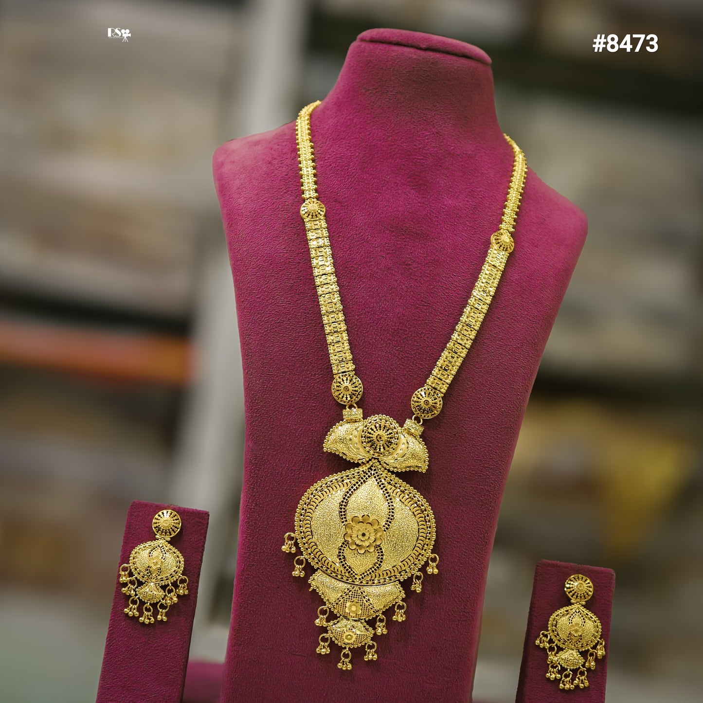 Gold Plated LONG NECKLACE 5 Gram Gold Plated Jewellery PMJ Model No : 8473