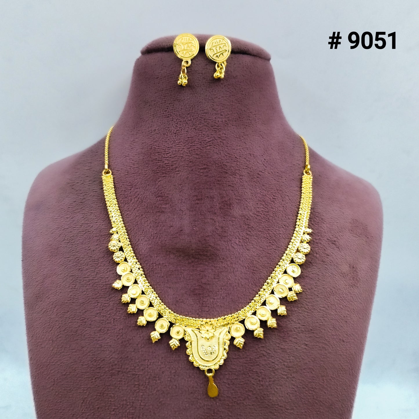 Gold Plated SHORT NECKLACE 5 Gram Gold Plated Jewellery PMJ Model No:9051