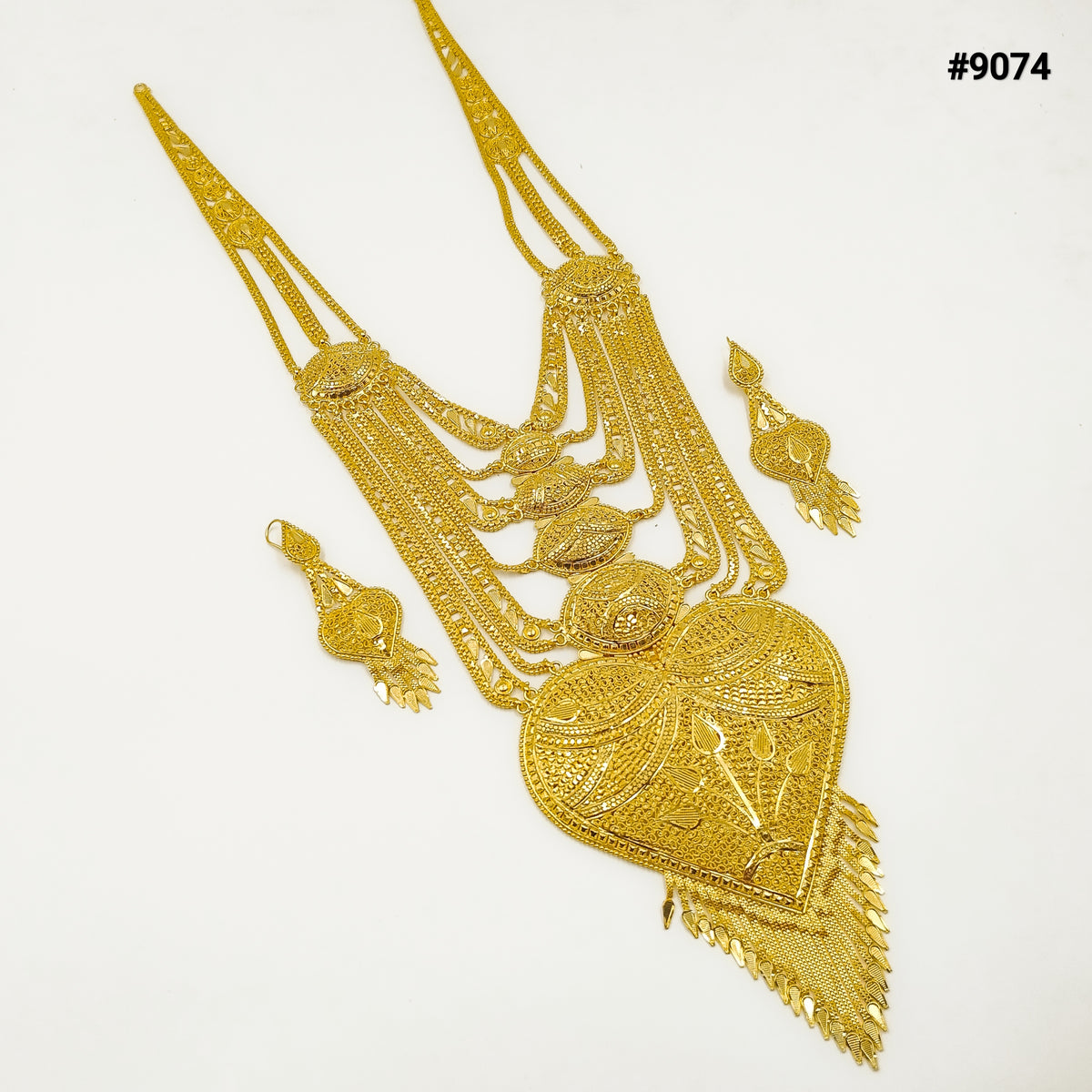 Gold Plated LONG NECKLACE 5 Gram Gold Plated Jewellery PMJ Model No : 9074