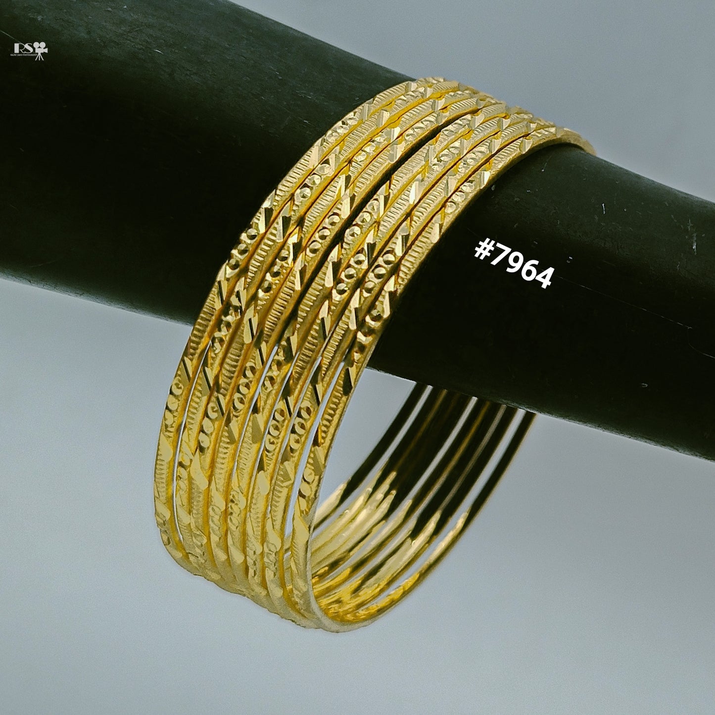 Gold Plated 8 Pc Thin Bangles 5 Gram Gold Plated Jewellery PMJ Model No : 7964