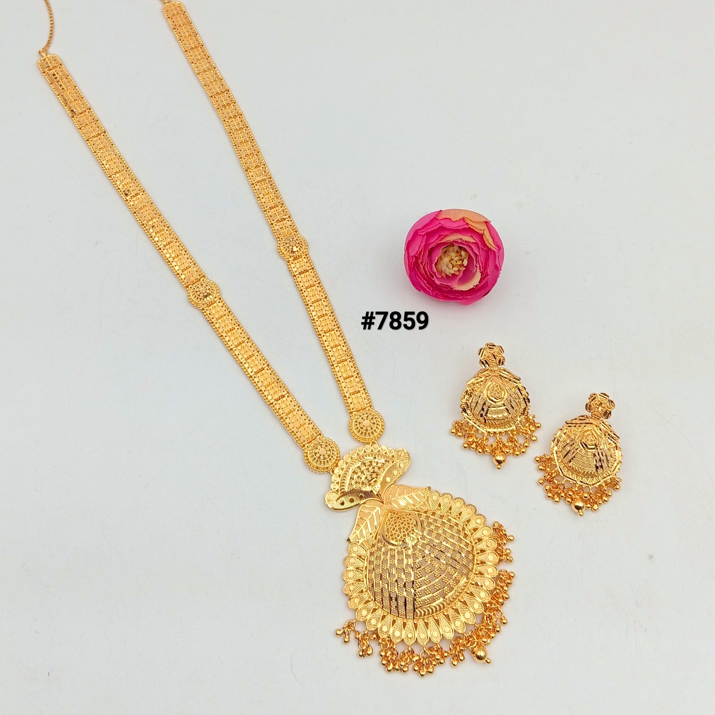 Gold Plated LONG NECKLACE 5 Gram Gold Plated Jewellery PMJ Model No : 7859