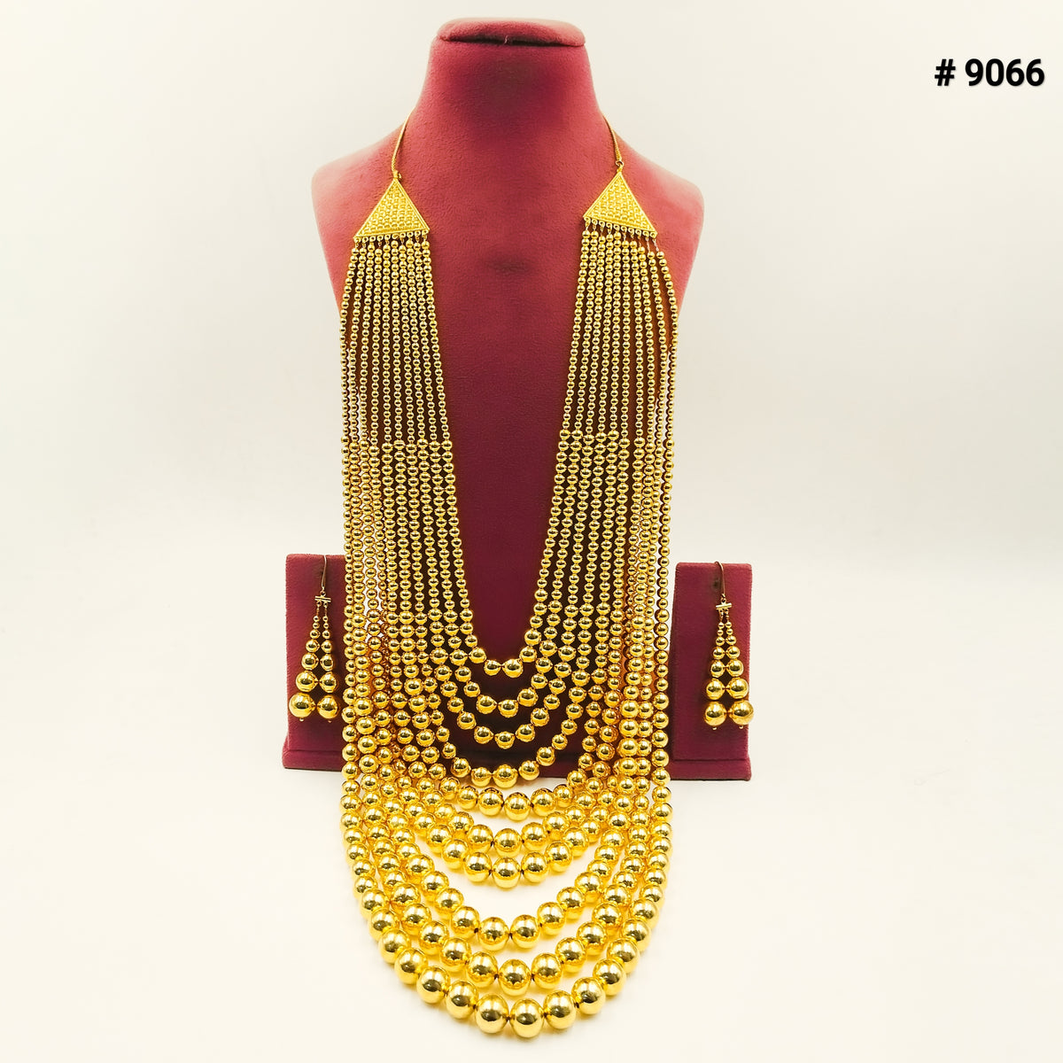 Gold Plated LONG NECKLACE 5 Gram Gold Plated Jewellery PMJ Model No : 9066