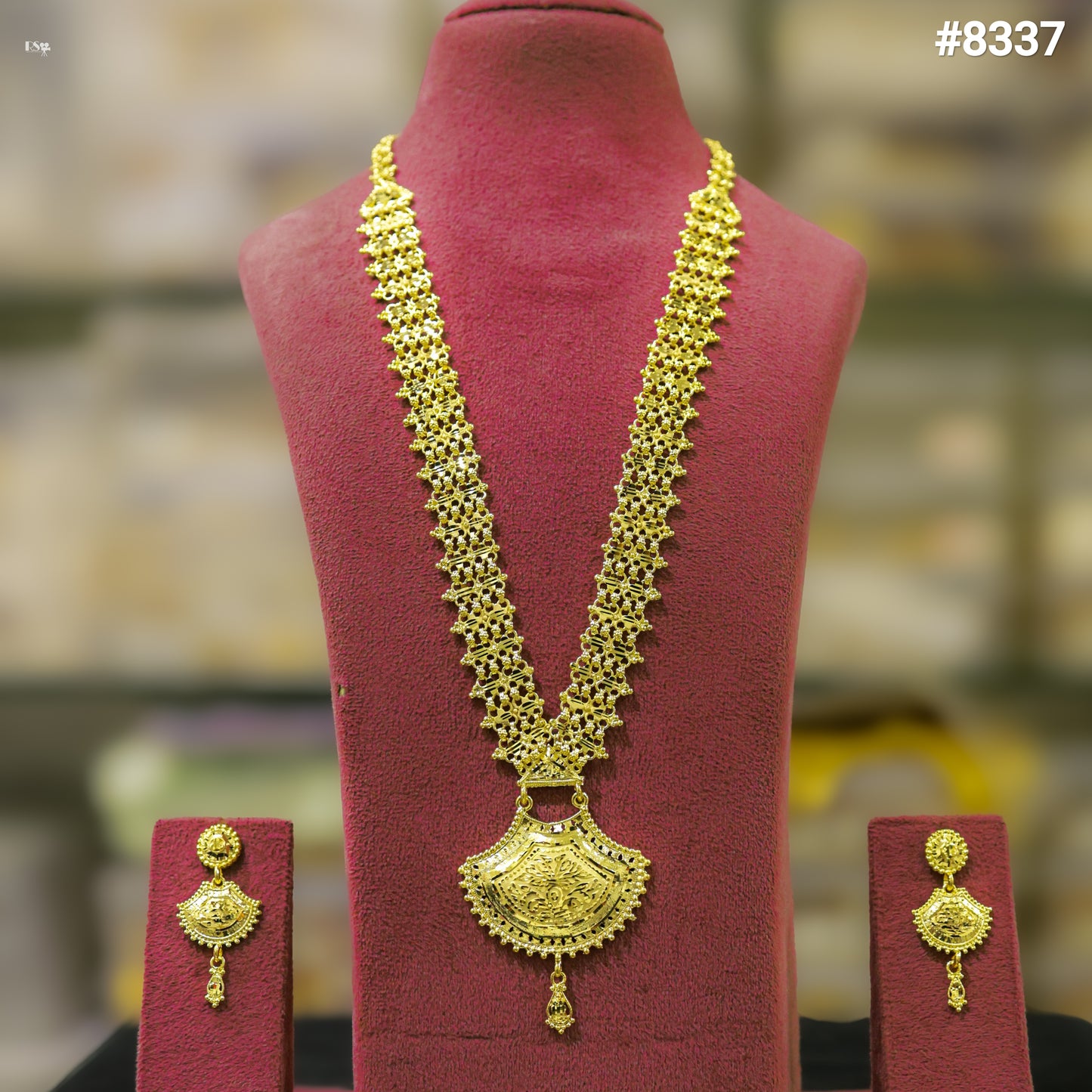 Gold Plated LONG NECKLACE 5 Gram Gold Plated Jewellery PMJ Model No : 8337