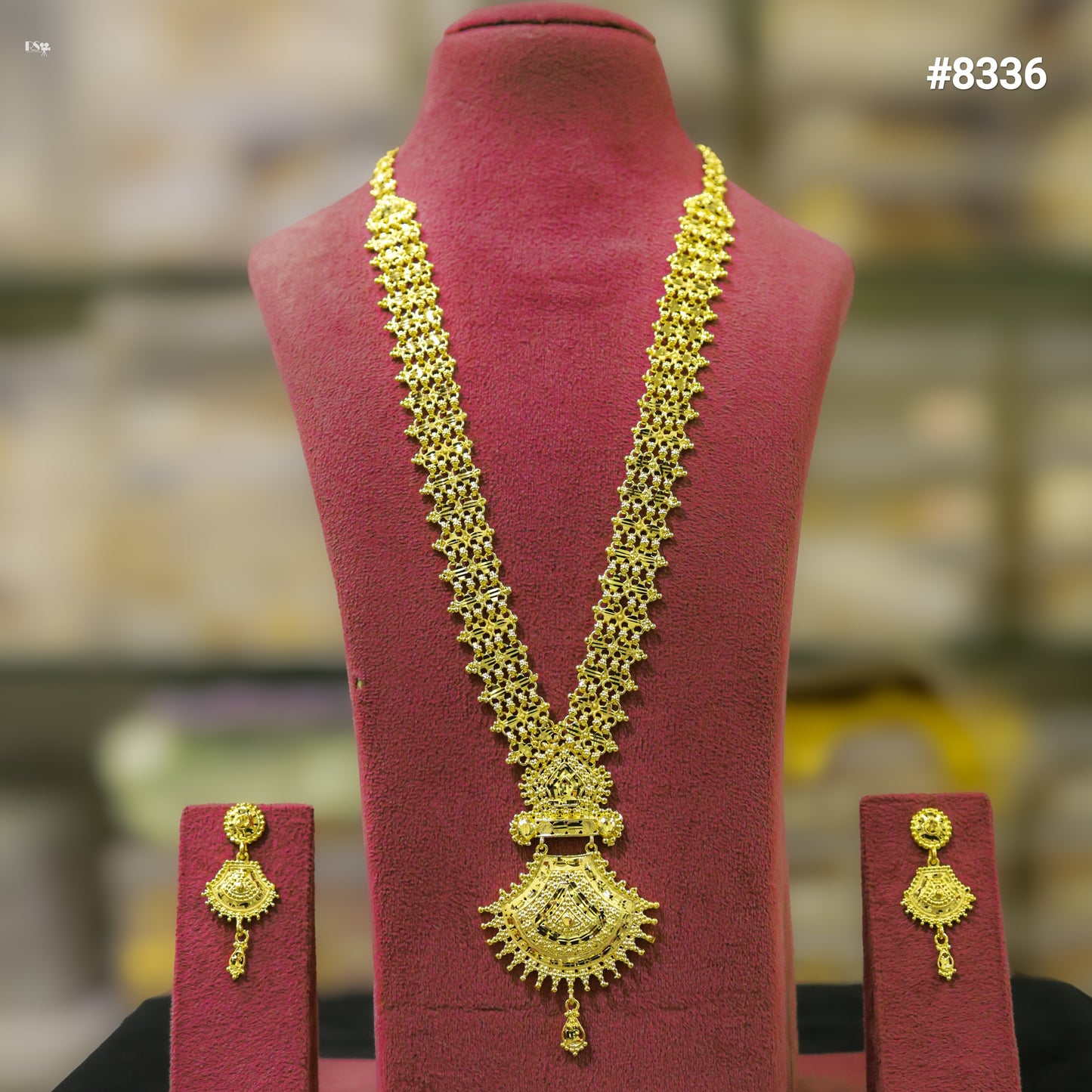 Gold Plated LONG NECKLACE 5 Gram Gold Plated Jewellery PMJ Model No : 8336