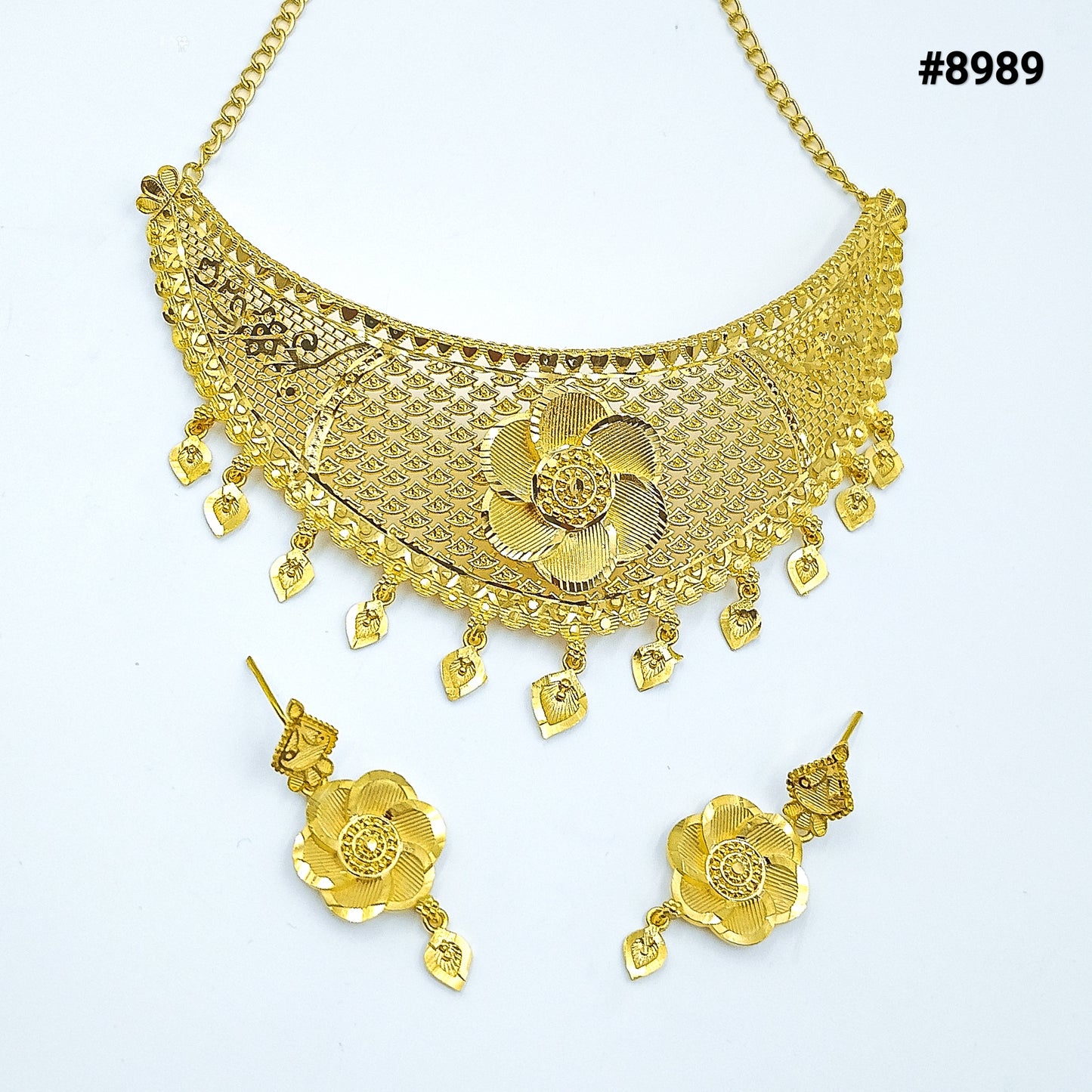 Gold Plated SHORT NECKLACE 5 Gram Gold Plated Jewellery PMJ Model No : 8989