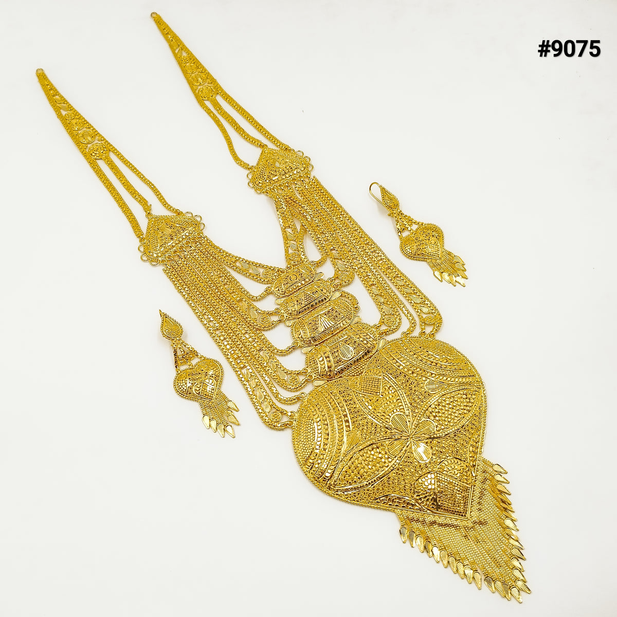 Gold Plated LONG NECKLACE 5 Gram Gold Plated Jewellery PMJ Model No : 9075