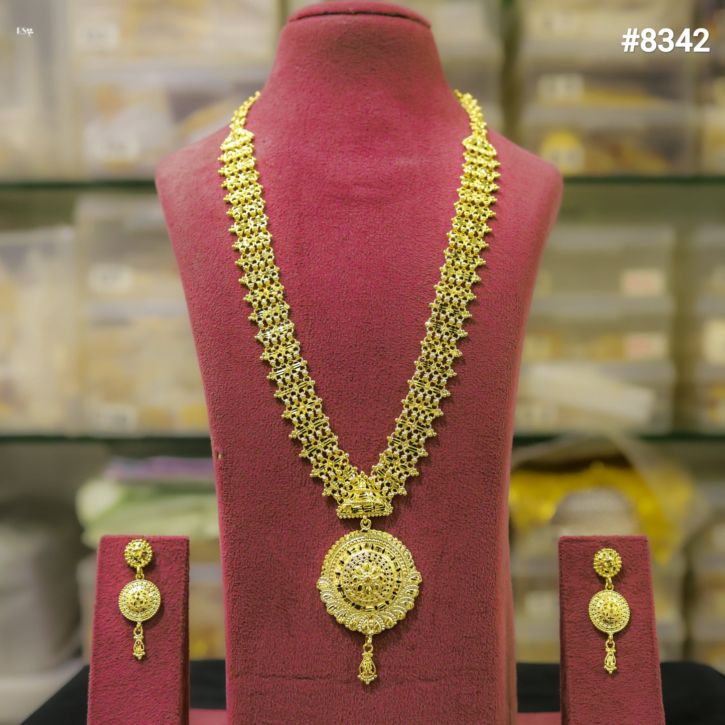 Gold Plated LONG NECKLACE 5 Gram Gold Plated Jewellery PMJ Model No : 8342