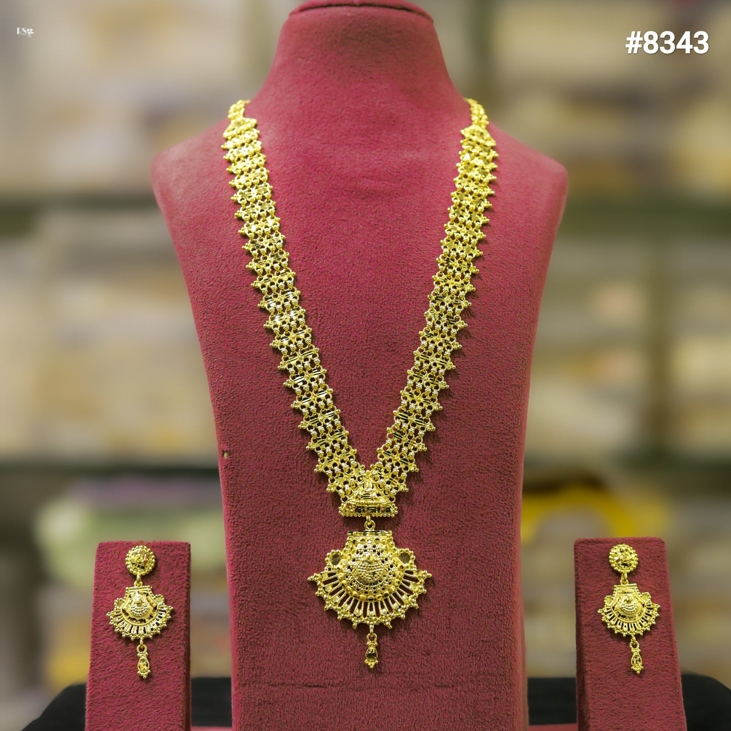 Gold Plated LONG NECKLACE 5 Gram Gold Plated Jewellery PMJ Model No : 8343