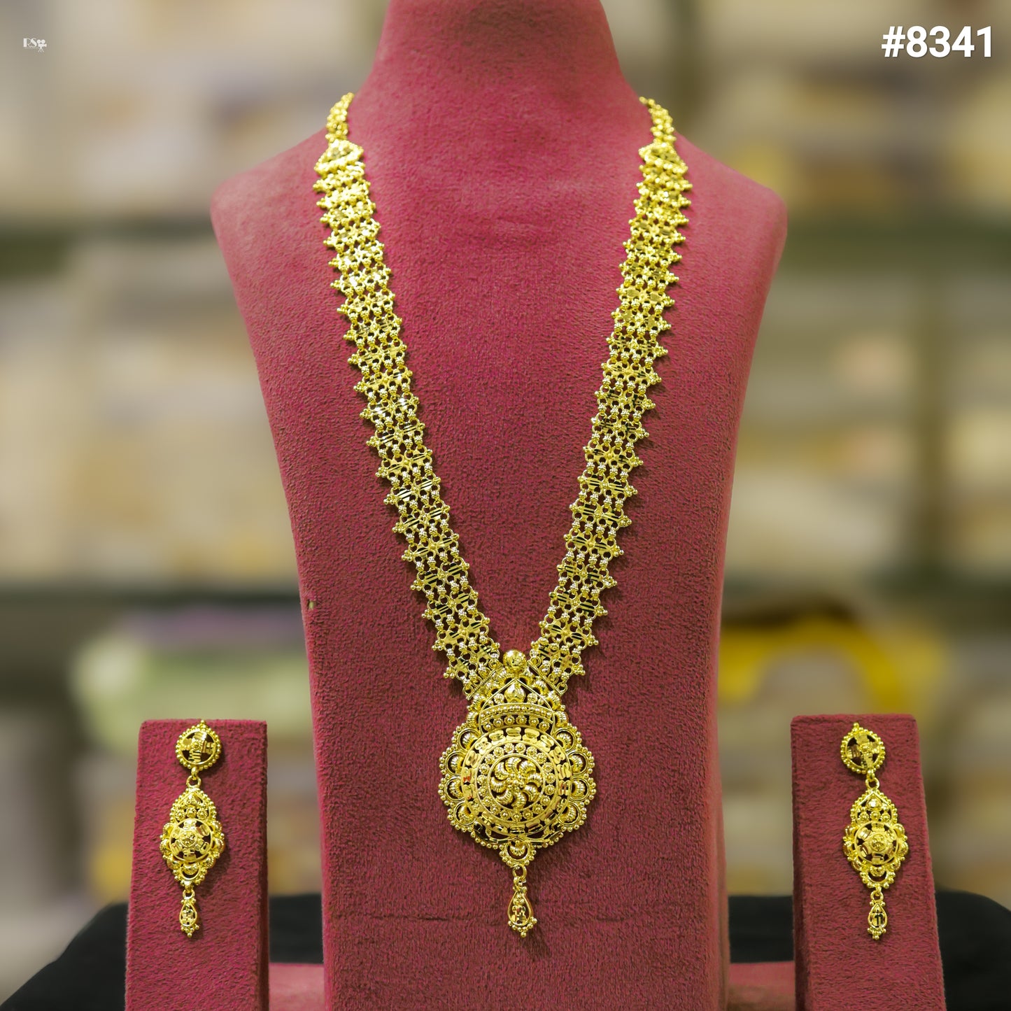 Gold Plated LONG NECKLACE 5 Gram Gold Plated Jewellery PMJ Model No : 8341