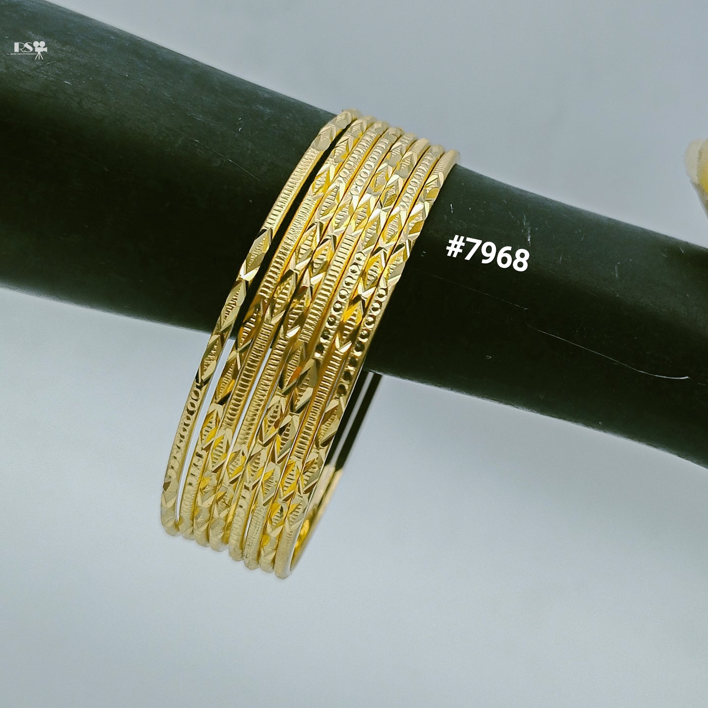 Gold Plated 8 Pc Thin Bangles 5 Gram Gold Plated Jewellery PMJ Model No : 7968